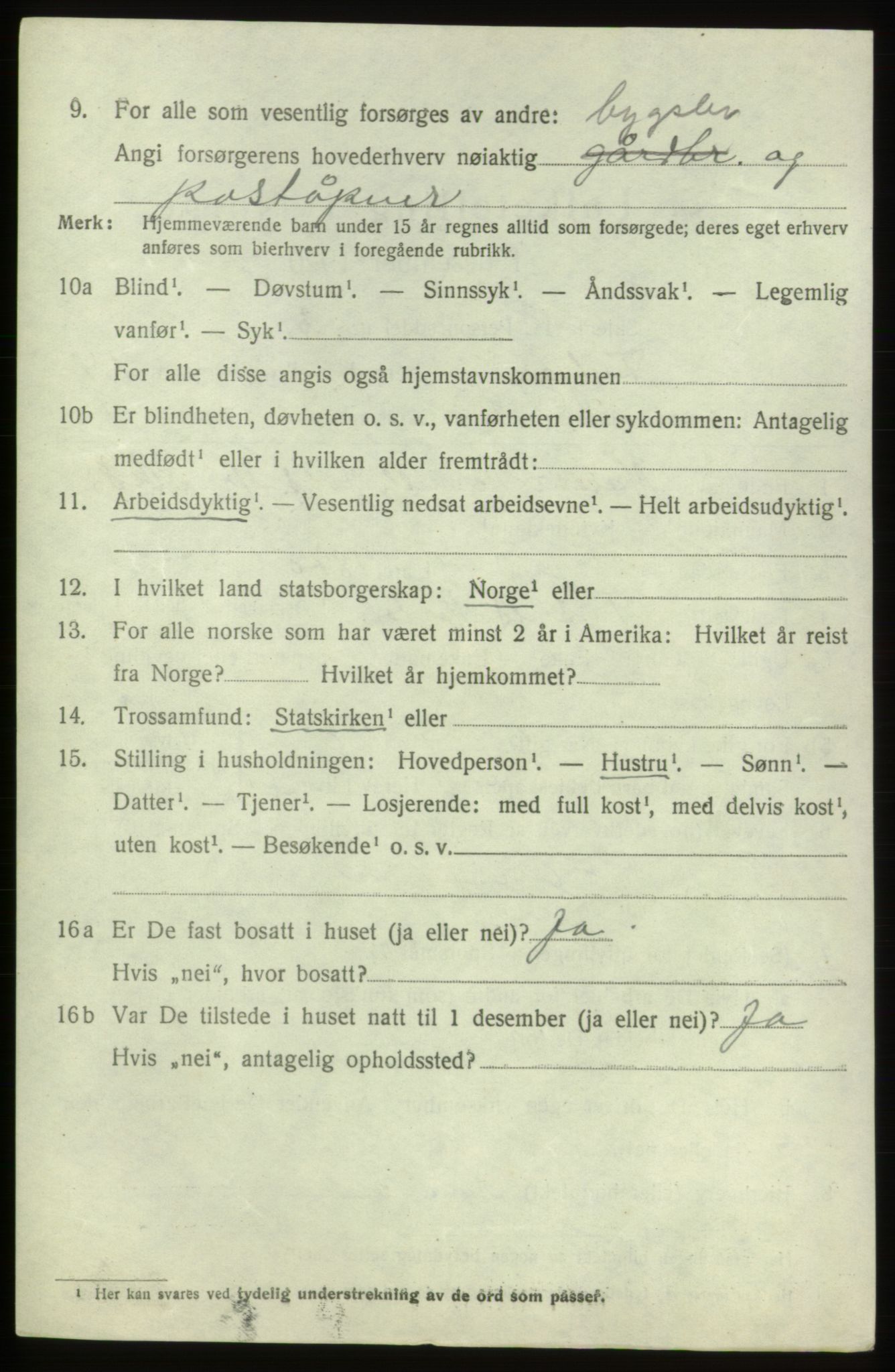 SAB, 1920 census for Fitjar, 1920, p. 5717