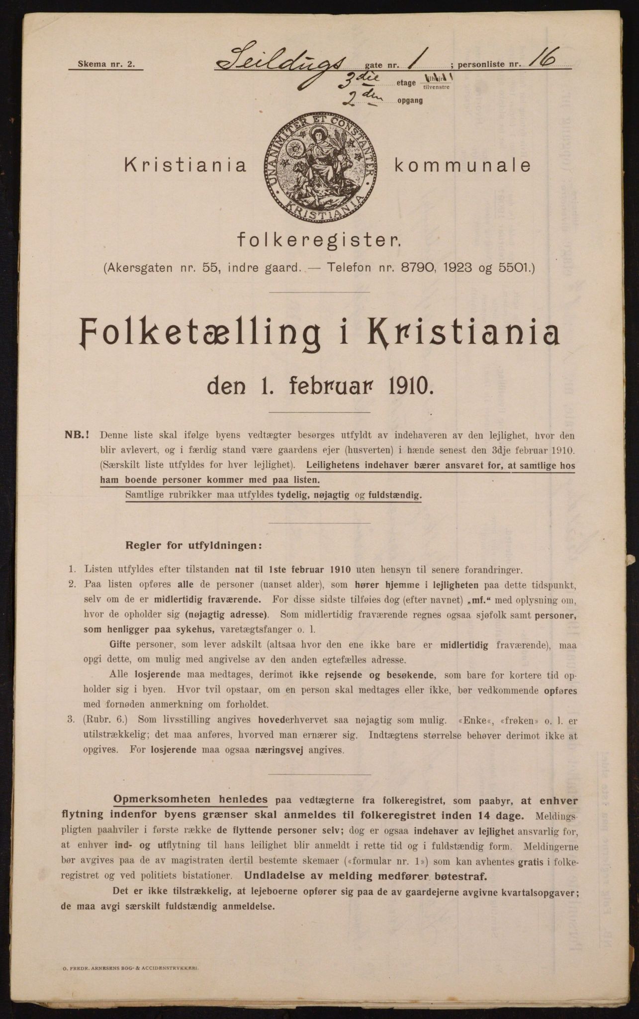 OBA, Municipal Census 1910 for Kristiania, 1910, p. 89616