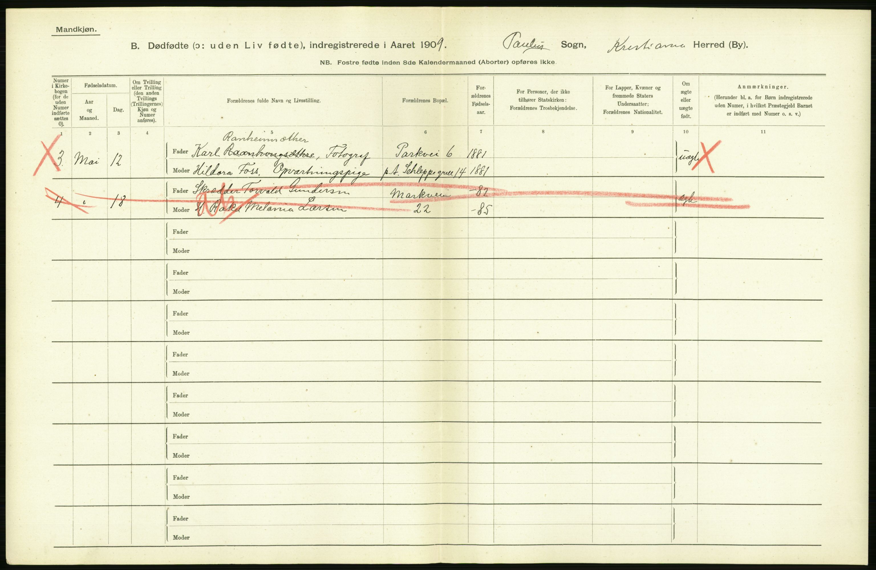 Statistisk sentralbyrå, Sosiodemografiske emner, Befolkning, RA/S-2228/D/Df/Dfa/Dfag/L0010: Kristiania: Døde, dødfødte., 1909, p. 628