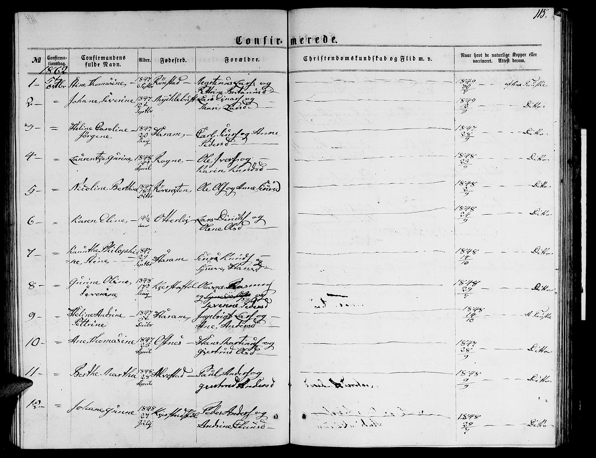 Ministerialprotokoller, klokkerbøker og fødselsregistre - Møre og Romsdal, SAT/A-1454/536/L0508: Parish register (copy) no. 536C03, 1860-1870, p. 115