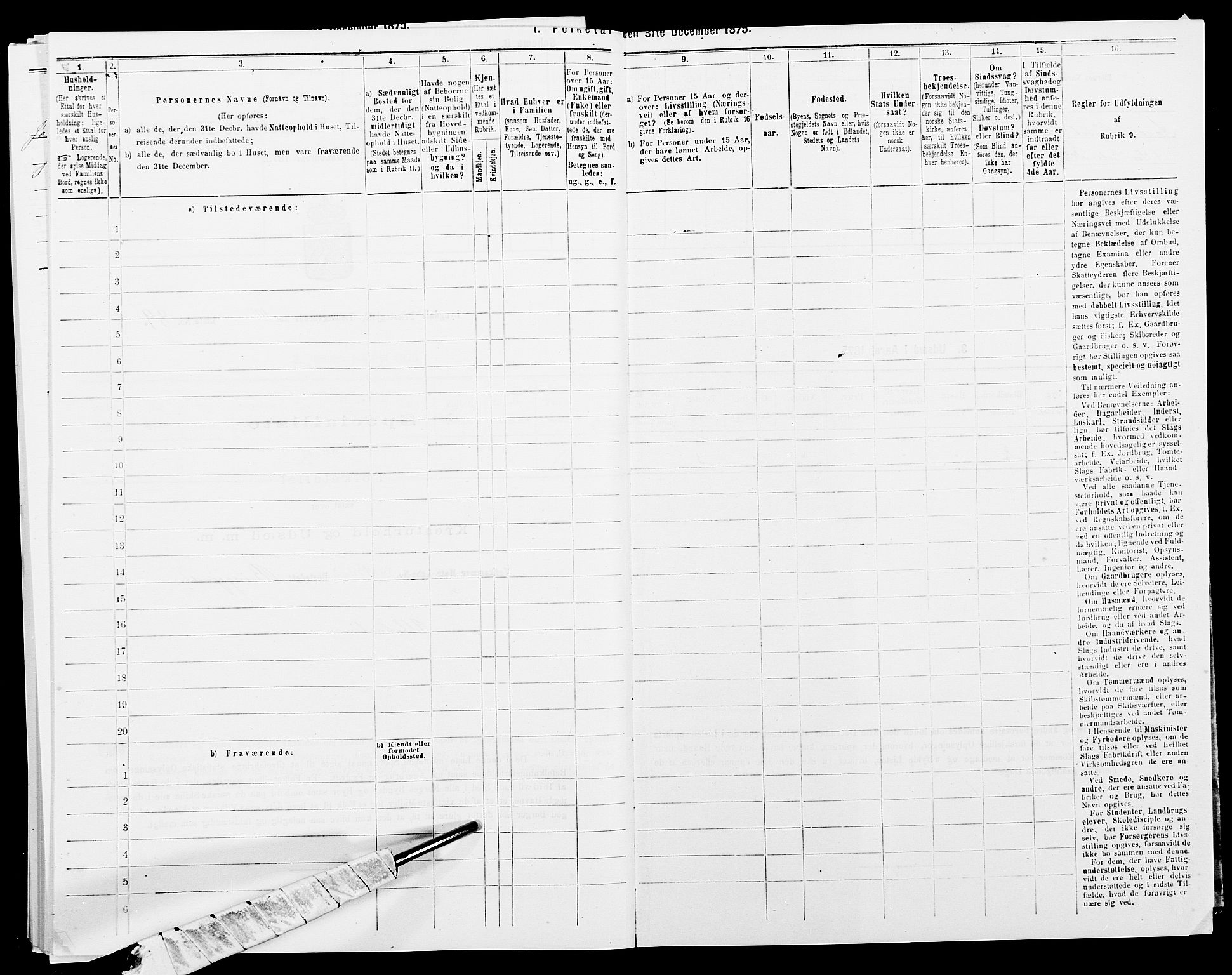 SAK, 1875 census for 1032P Lyngdal, 1875, p. 1699