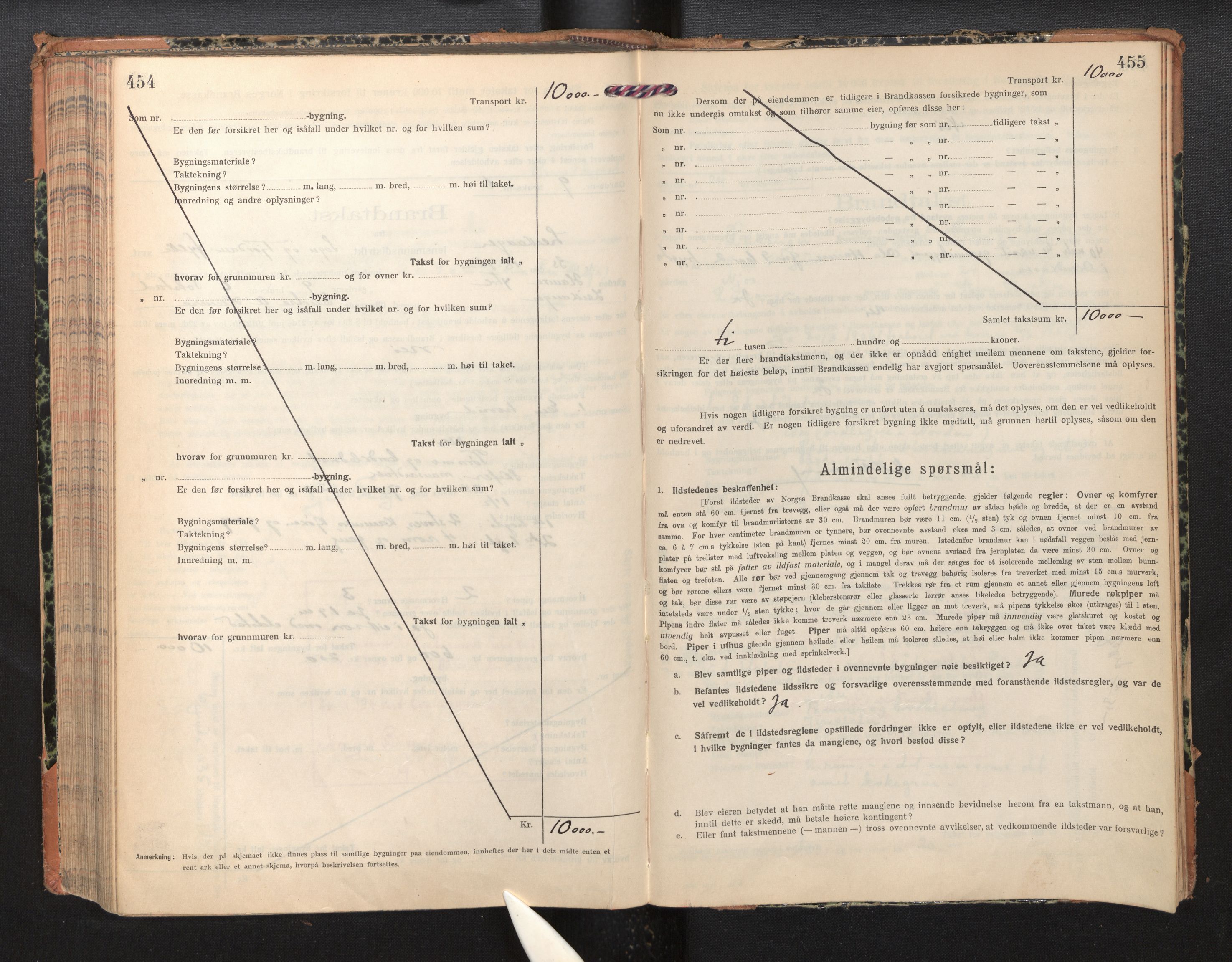 Lensmannen i Leikanger, AV/SAB-A-29201/0012/L0007: Branntakstprotokoll, skjematakst, 1926-1936, p. 454-455