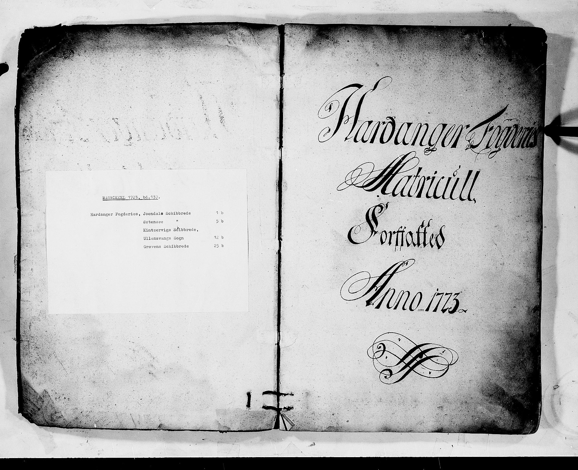 Rentekammeret inntil 1814, Realistisk ordnet avdeling, AV/RA-EA-4070/N/Nb/Nbf/L0137: Hardanger matrikkelprotokoll, 1723, p. 2