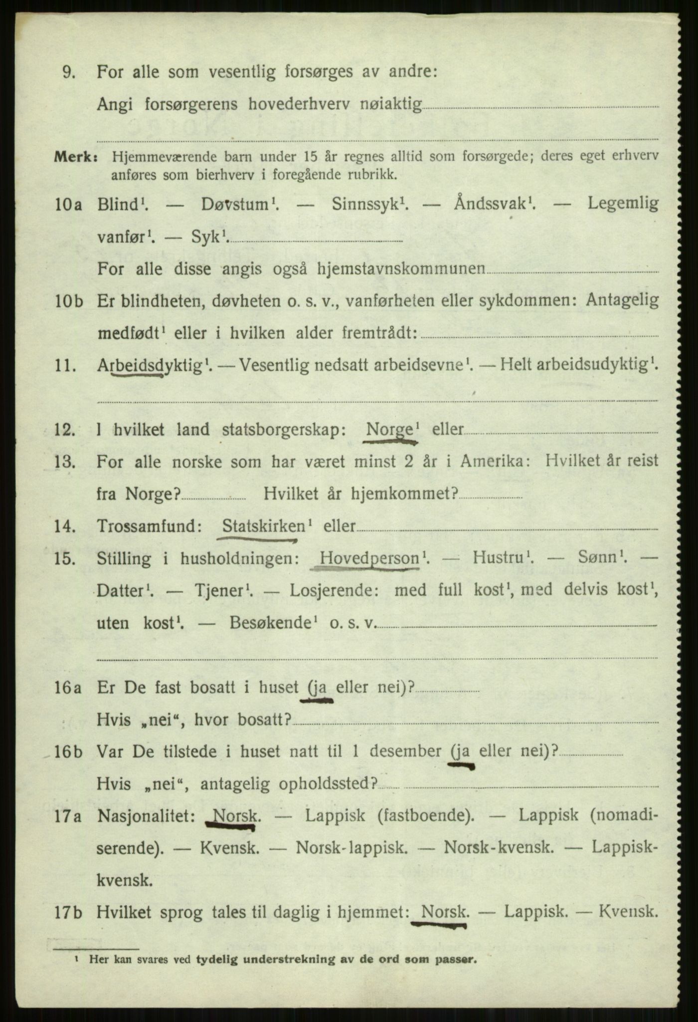 SATØ, 1920 census for Lyngen, 1920, p. 12990