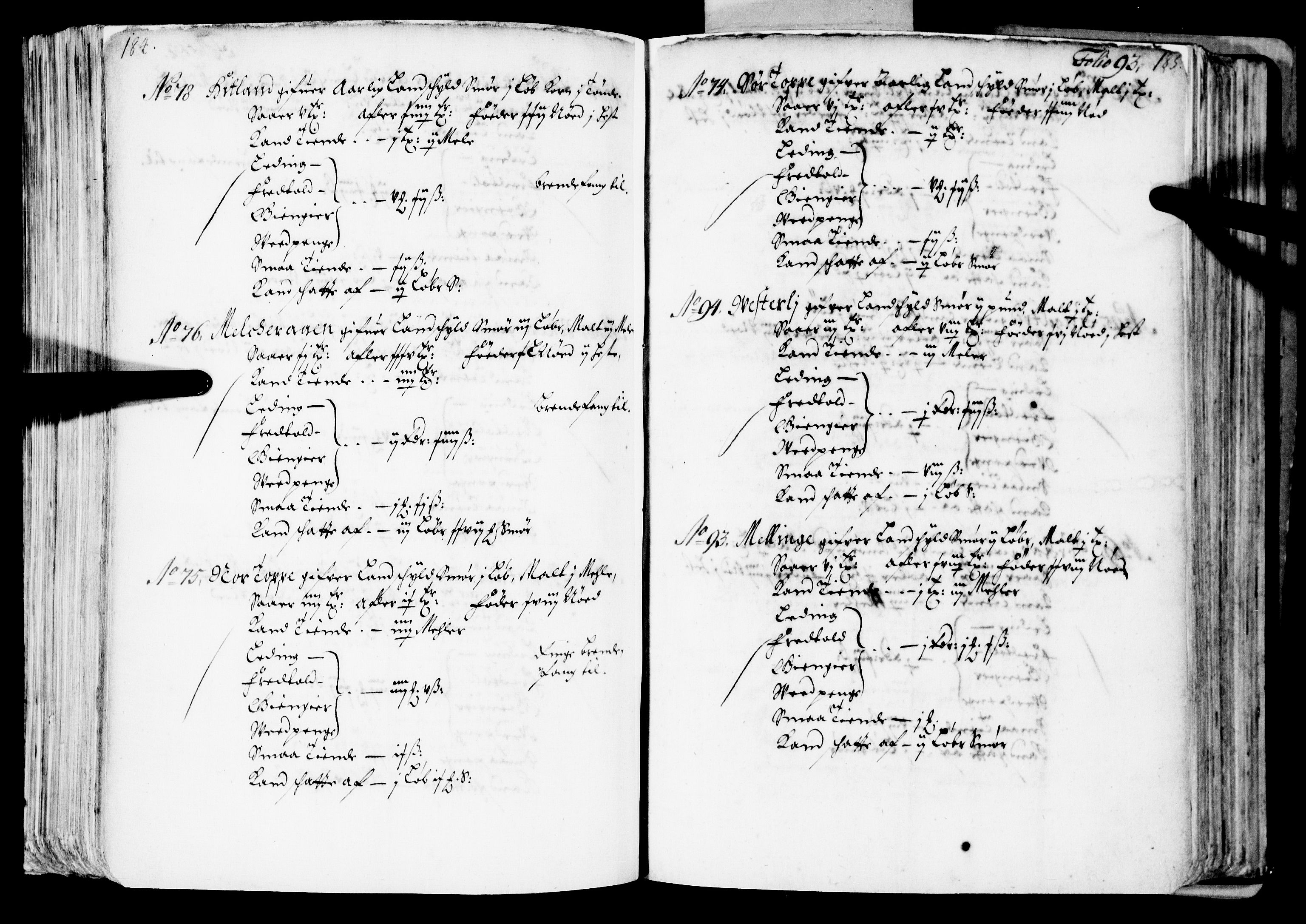 Rentekammeret inntil 1814, Realistisk ordnet avdeling, RA/EA-4070/N/Nb/Nba/L0039: Nordhordland fogderi, 1667, p. 92b-93a