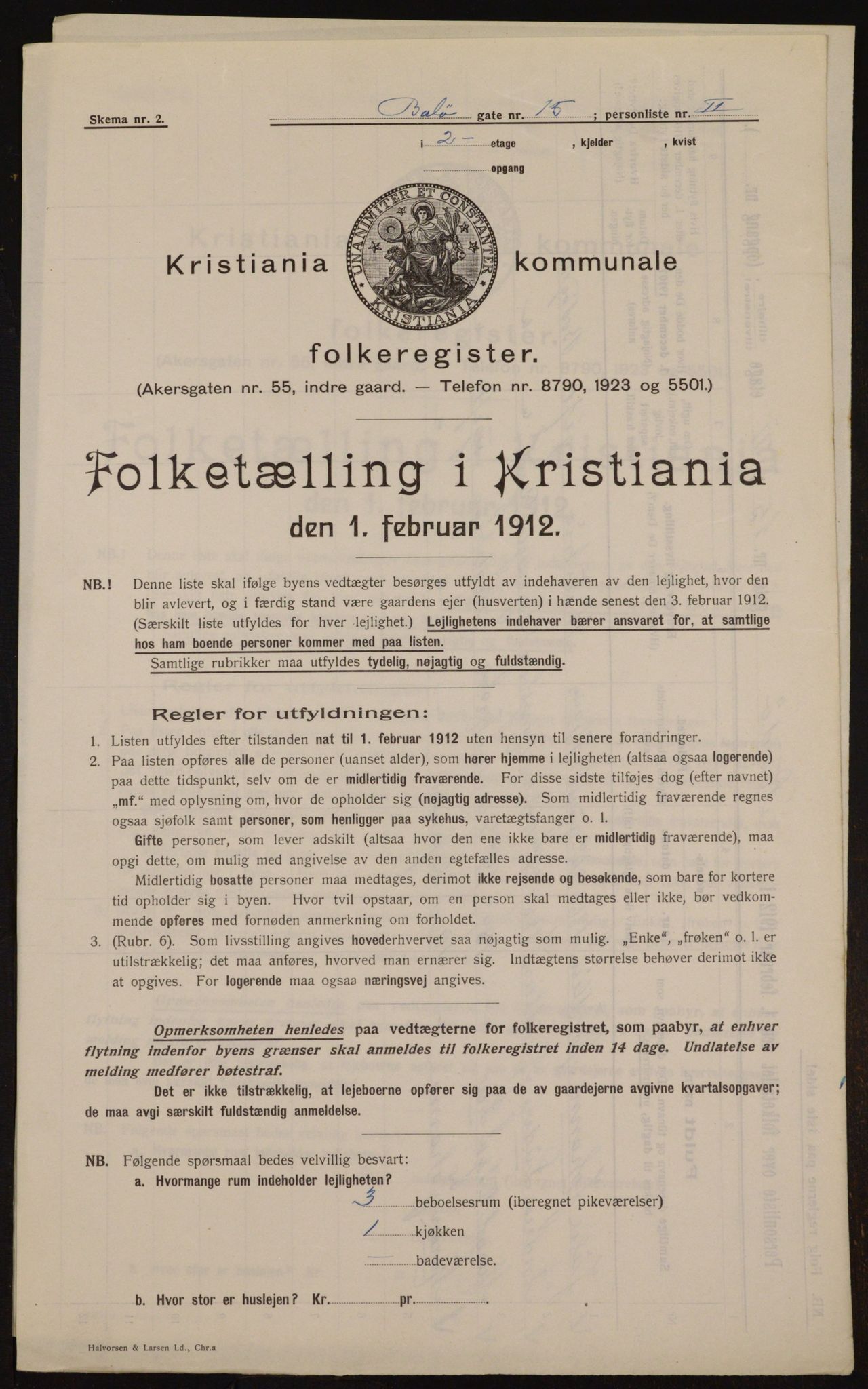 OBA, Municipal Census 1912 for Kristiania, 1912, p. 6641