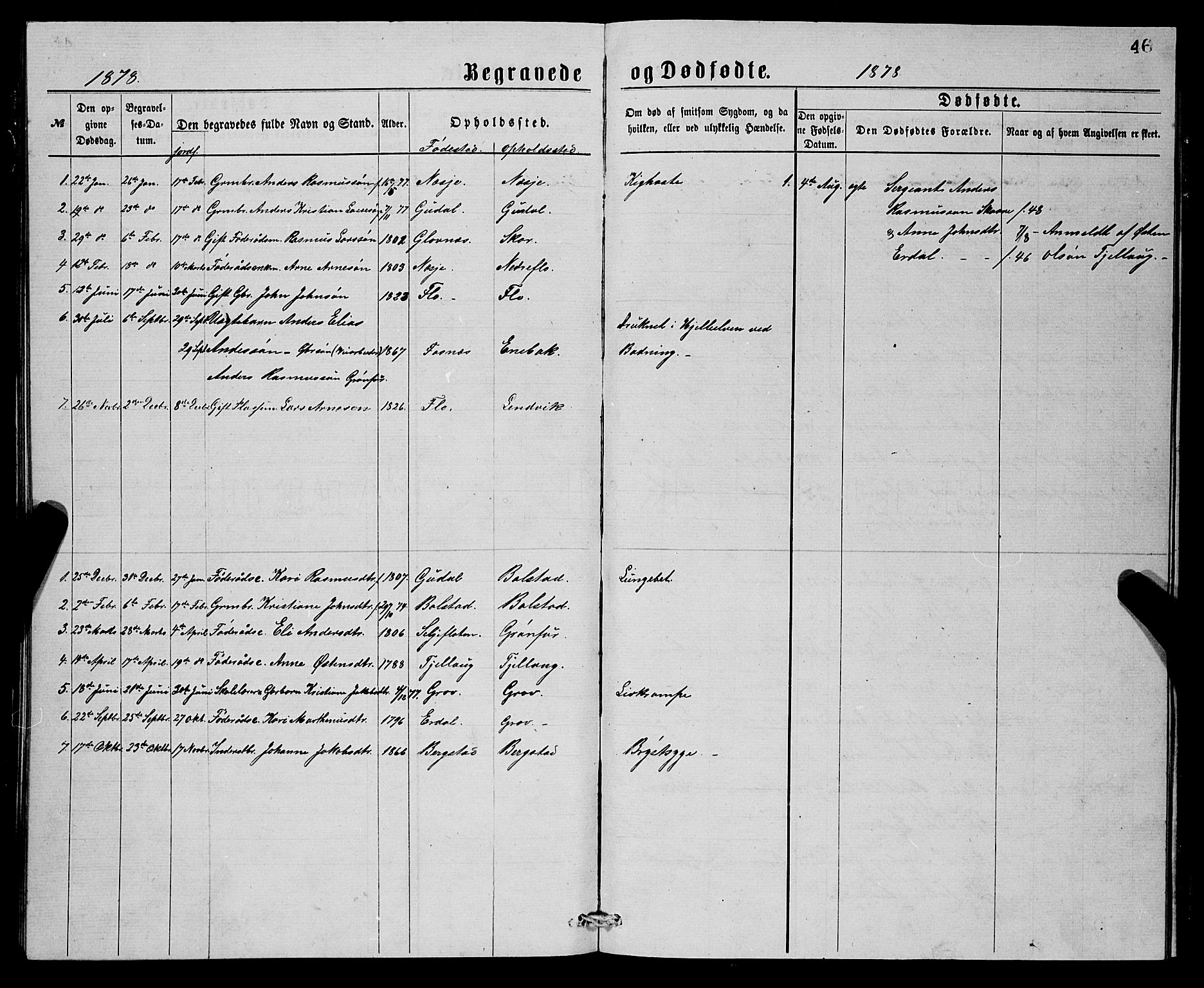 Stryn Sokneprestembete, AV/SAB-A-82501: Parish register (copy) no. C 2, 1877-1881, p. 46