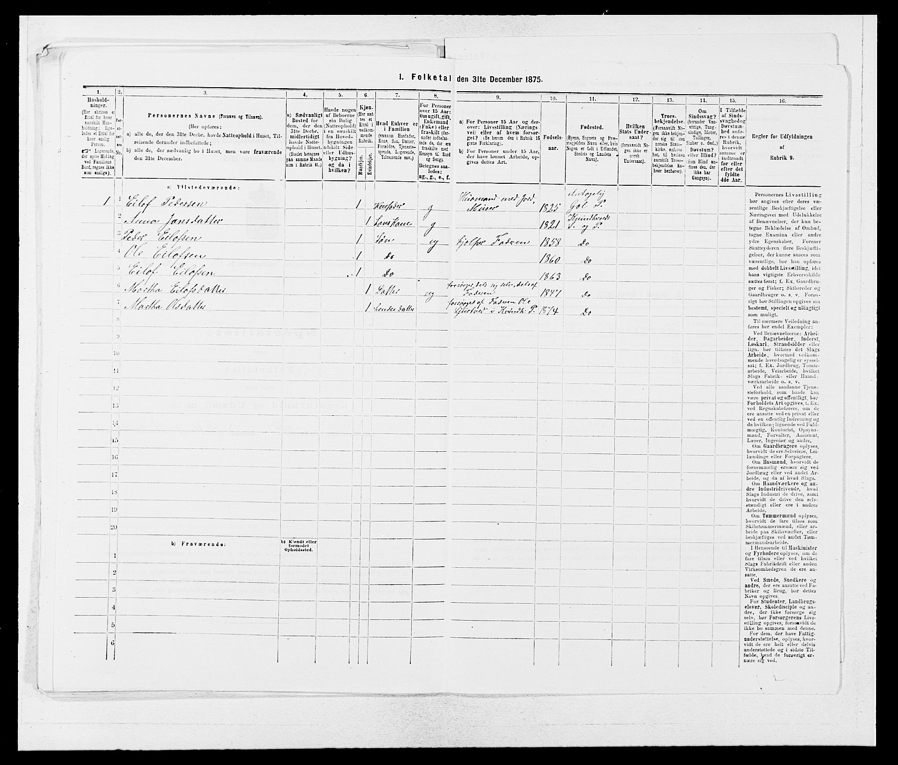 SAB, 1875 census for 1224P Kvinnherad, 1875, p. 1036