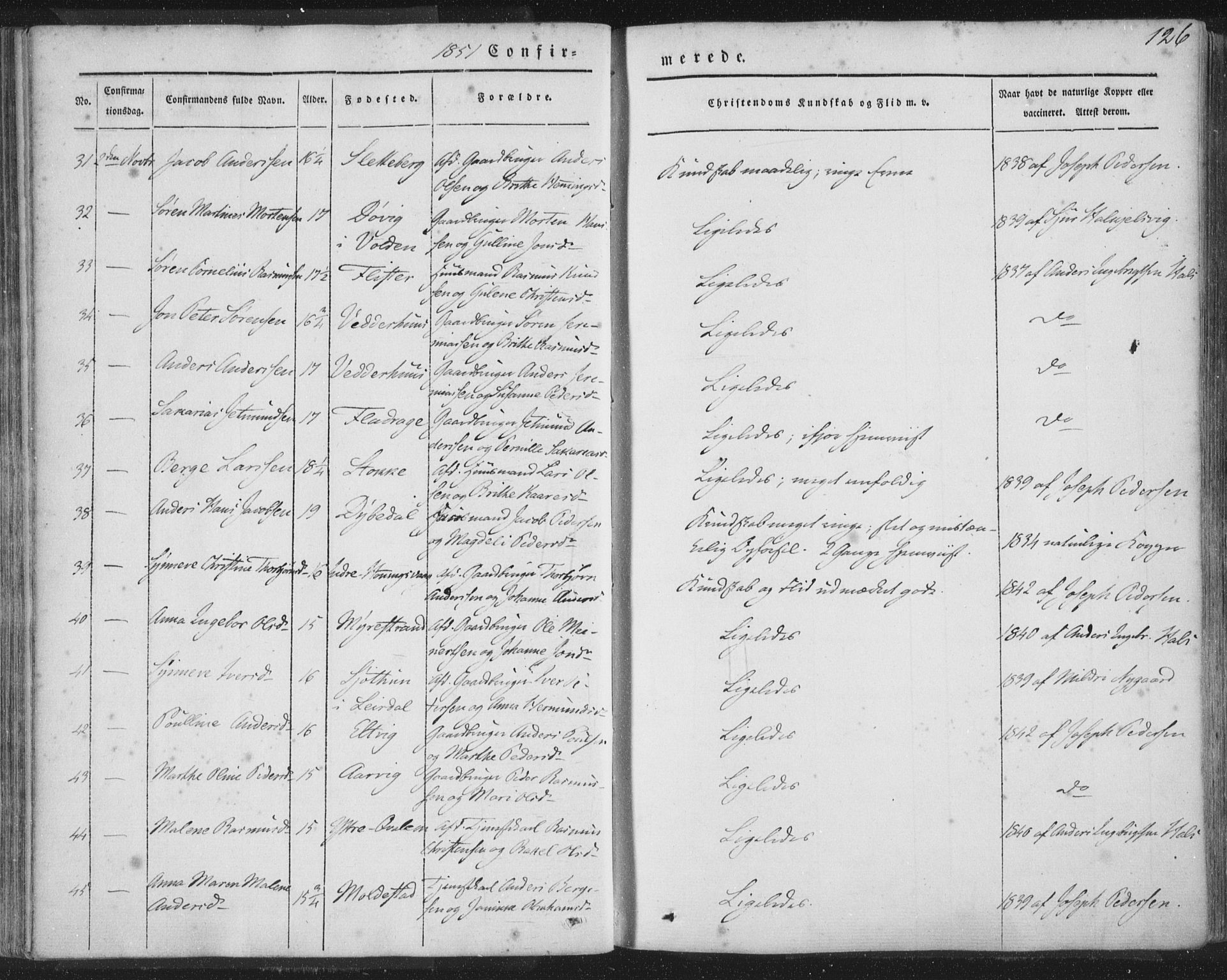 Selje sokneprestembete, AV/SAB-A-99938/H/Ha/Haa/Haaa: Parish register (official) no. A 10, 1844-1858, p. 126