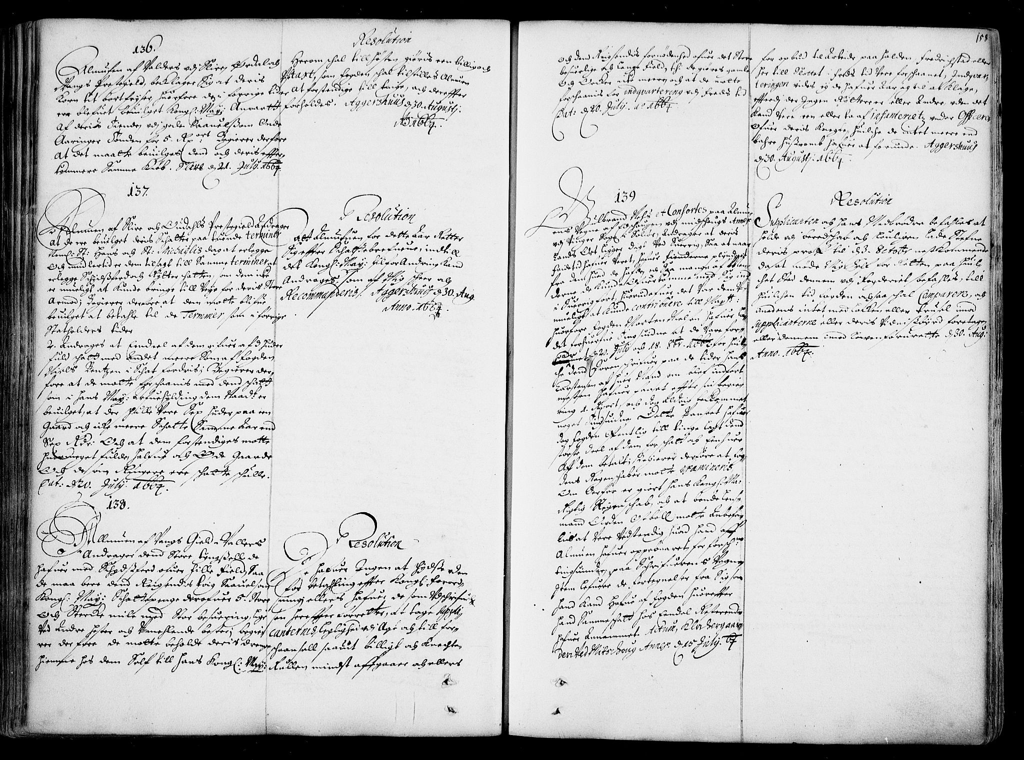 Stattholderembetet 1572-1771, AV/RA-EA-2870/Ad/L0001: Supplikasjons- og resolusjonsprotokoll, 1662-1669, p. 157b-158a