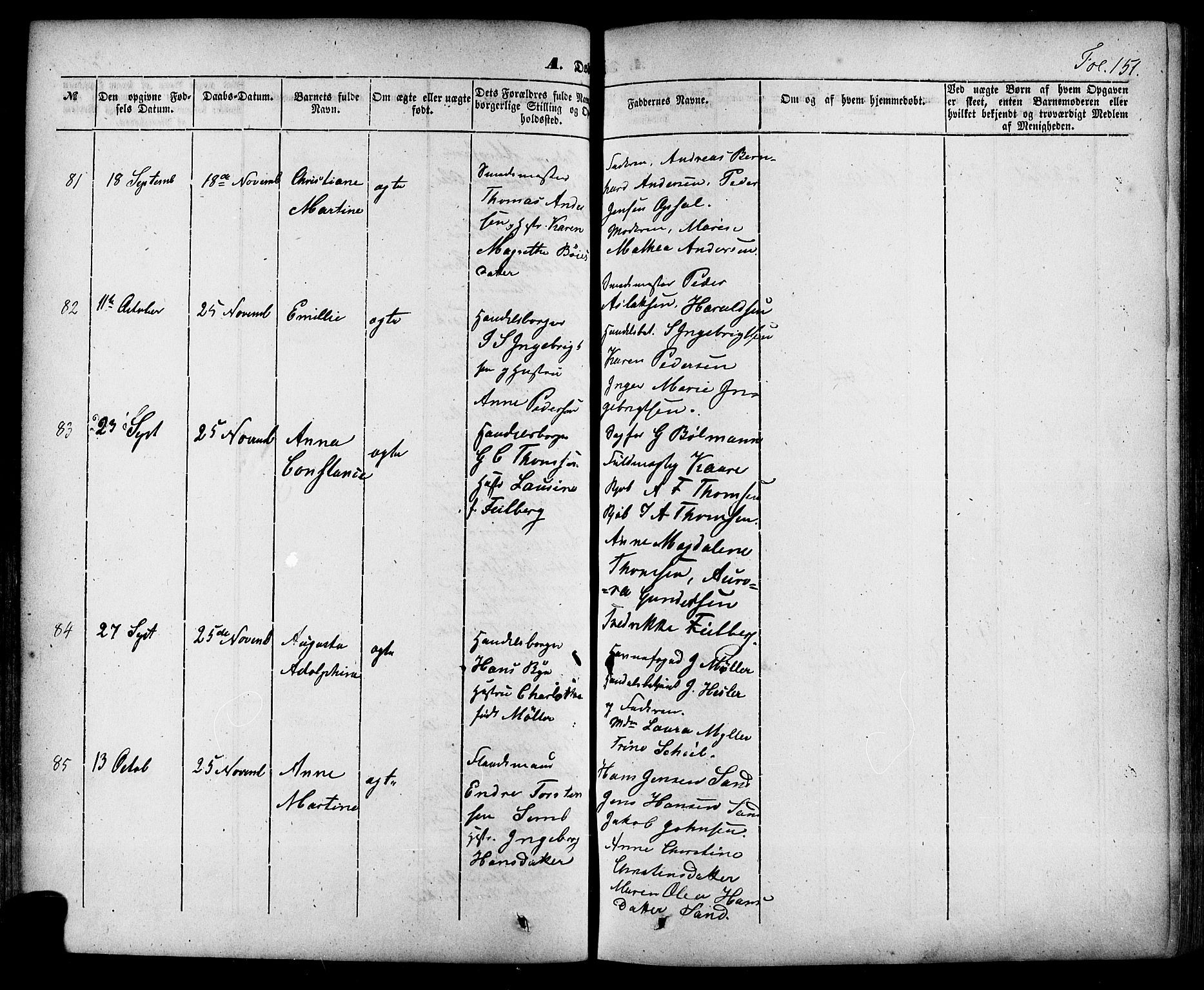 Skien kirkebøker, AV/SAKO-A-302/F/Fa/L0006a: Parish register (official) no. 6A, 1843-1856, p. 151