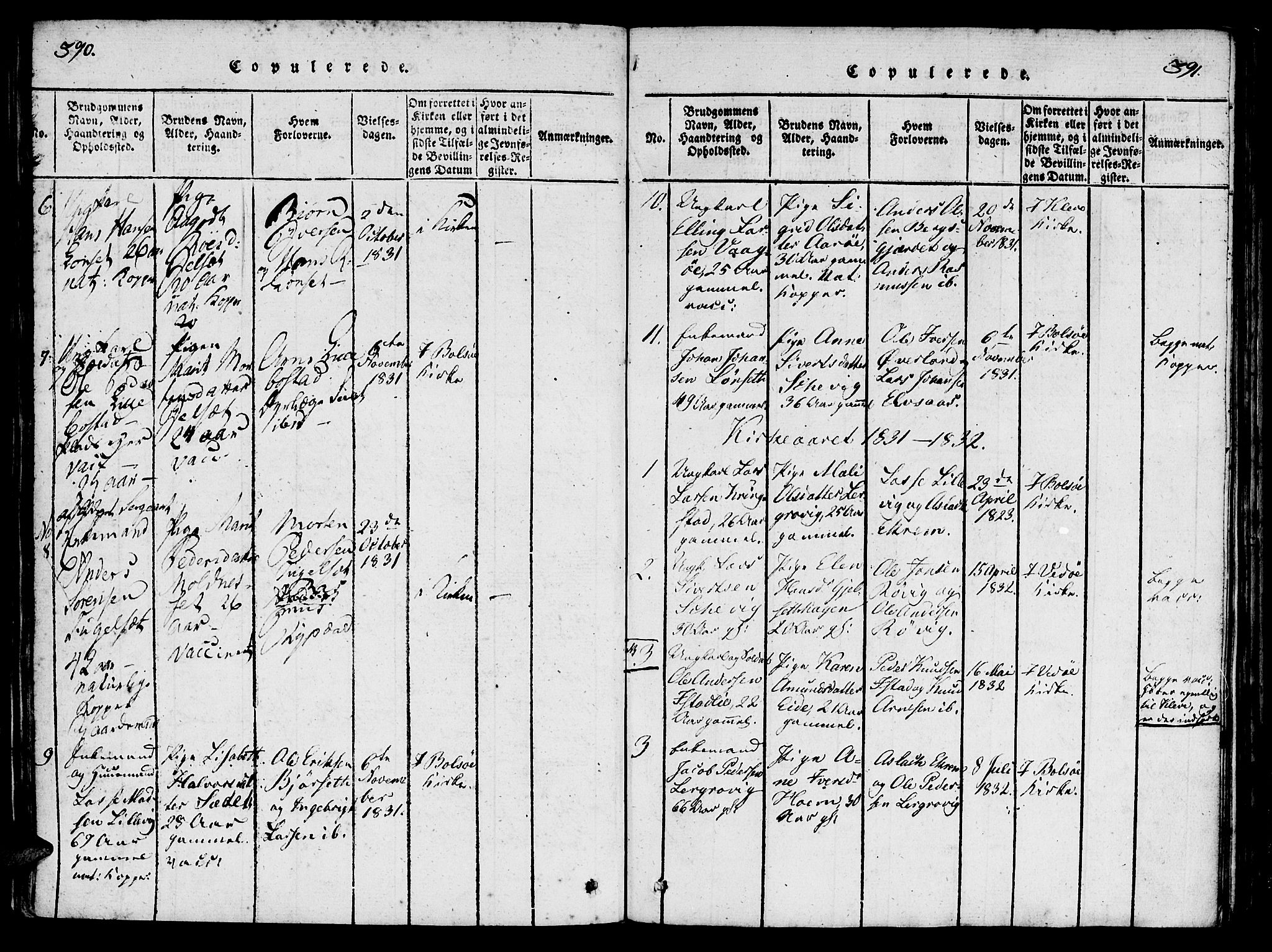 Ministerialprotokoller, klokkerbøker og fødselsregistre - Møre og Romsdal, AV/SAT-A-1454/555/L0652: Parish register (official) no. 555A03, 1817-1843, p. 390-391