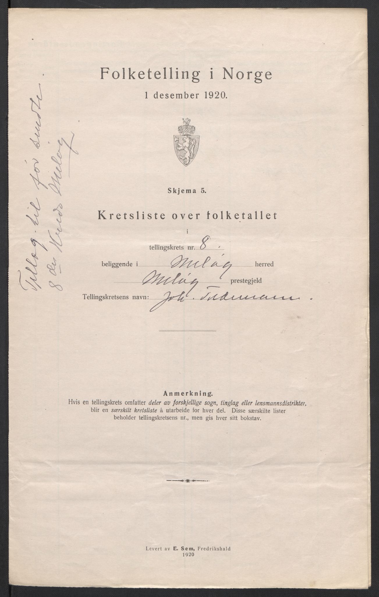 SAT, 1920 census for Meløy, 1920, p. 30