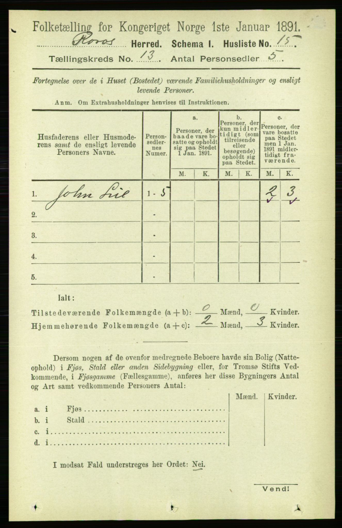 RA, 1891 census for 1640 Røros, 1891, p. 2523