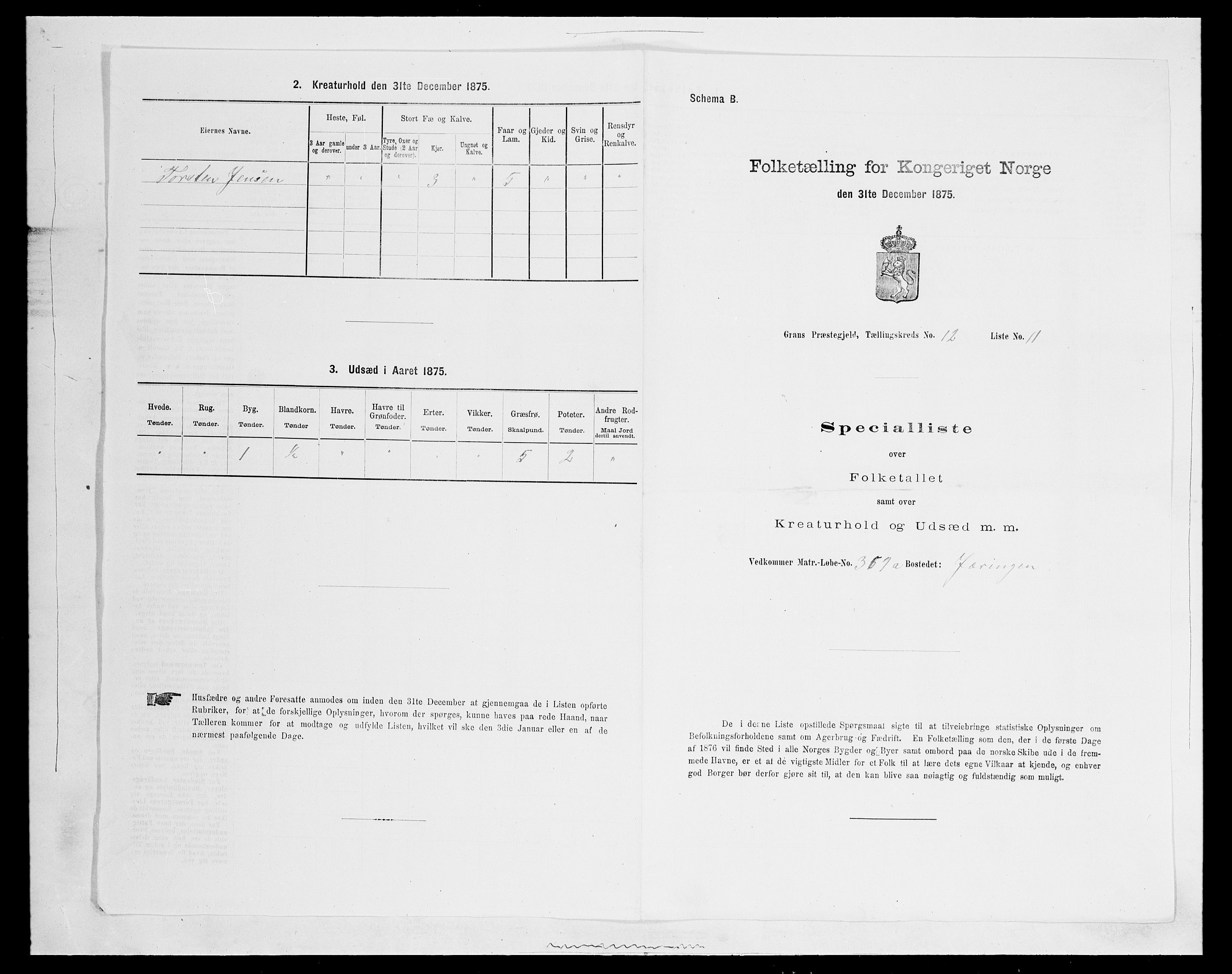 SAH, 1875 census for 0534P Gran, 1875, p. 2261