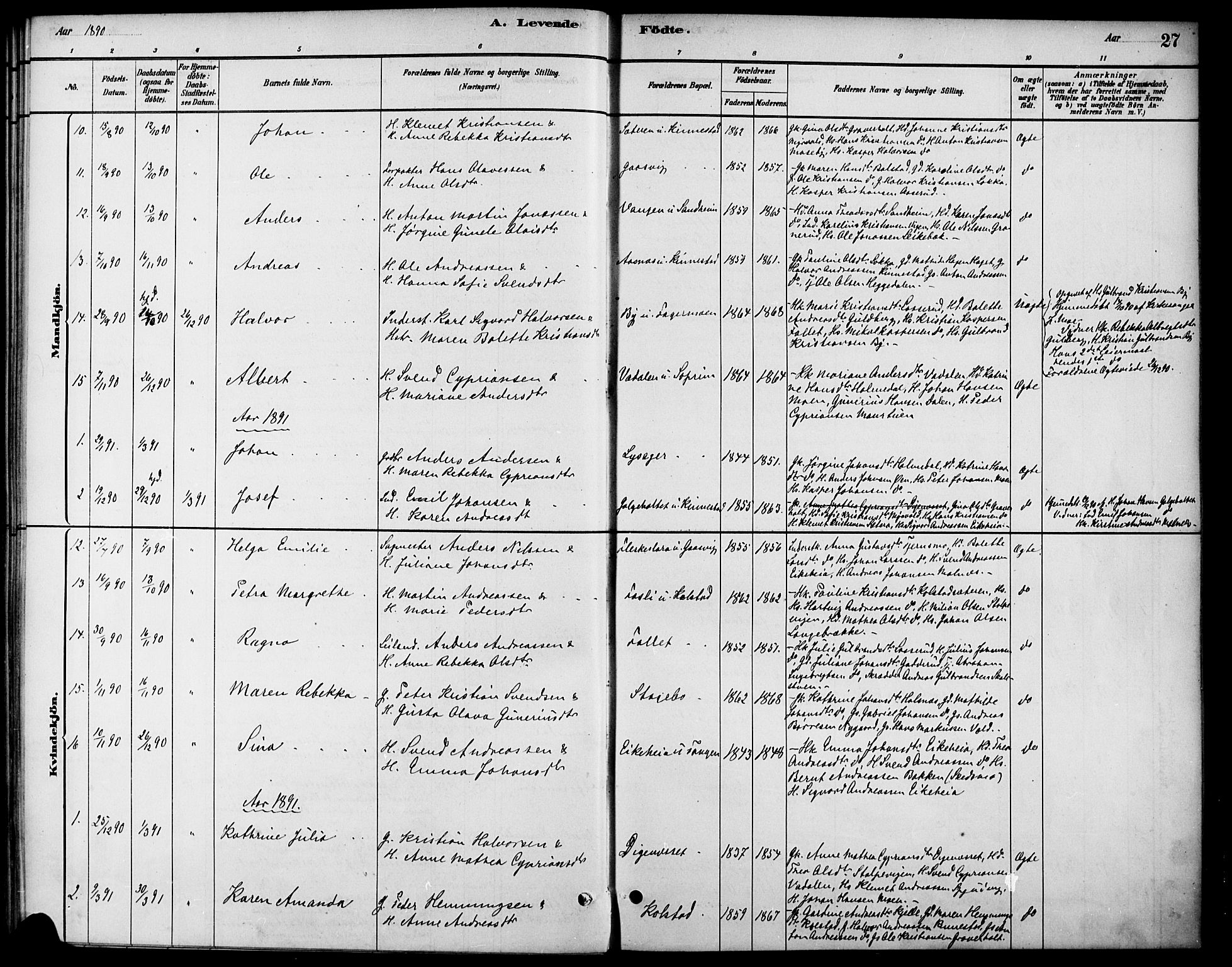 Høland prestekontor Kirkebøker, AV/SAO-A-10346a/F/Fc/L0001: Parish register (official) no. III 1, 1880-1897, p. 27