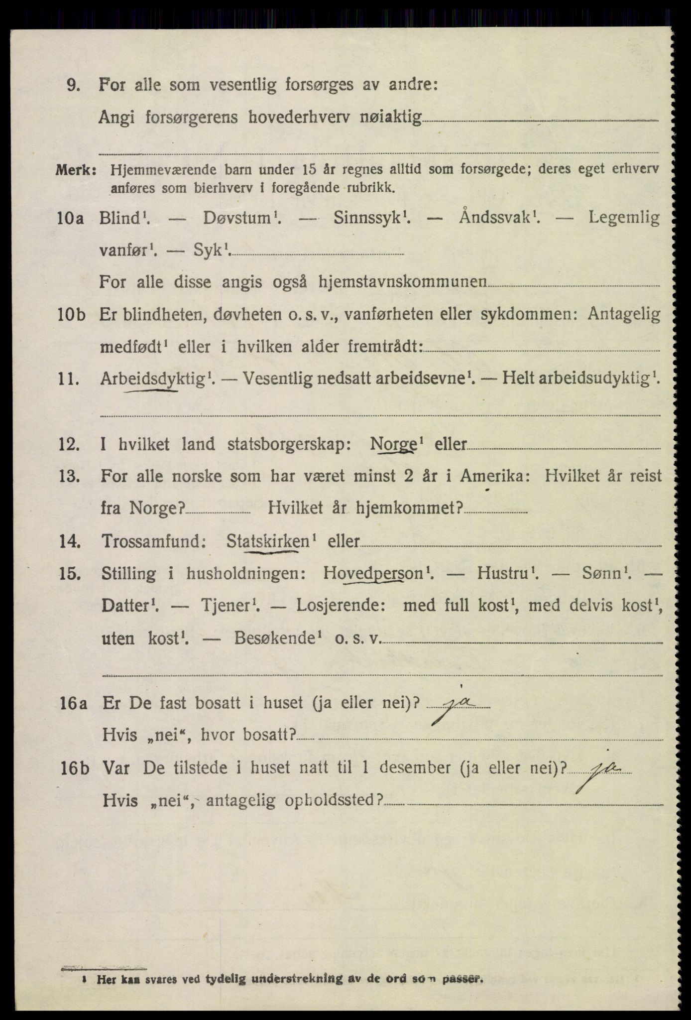SAH, 1920 census for Tolga, 1920, p. 4662