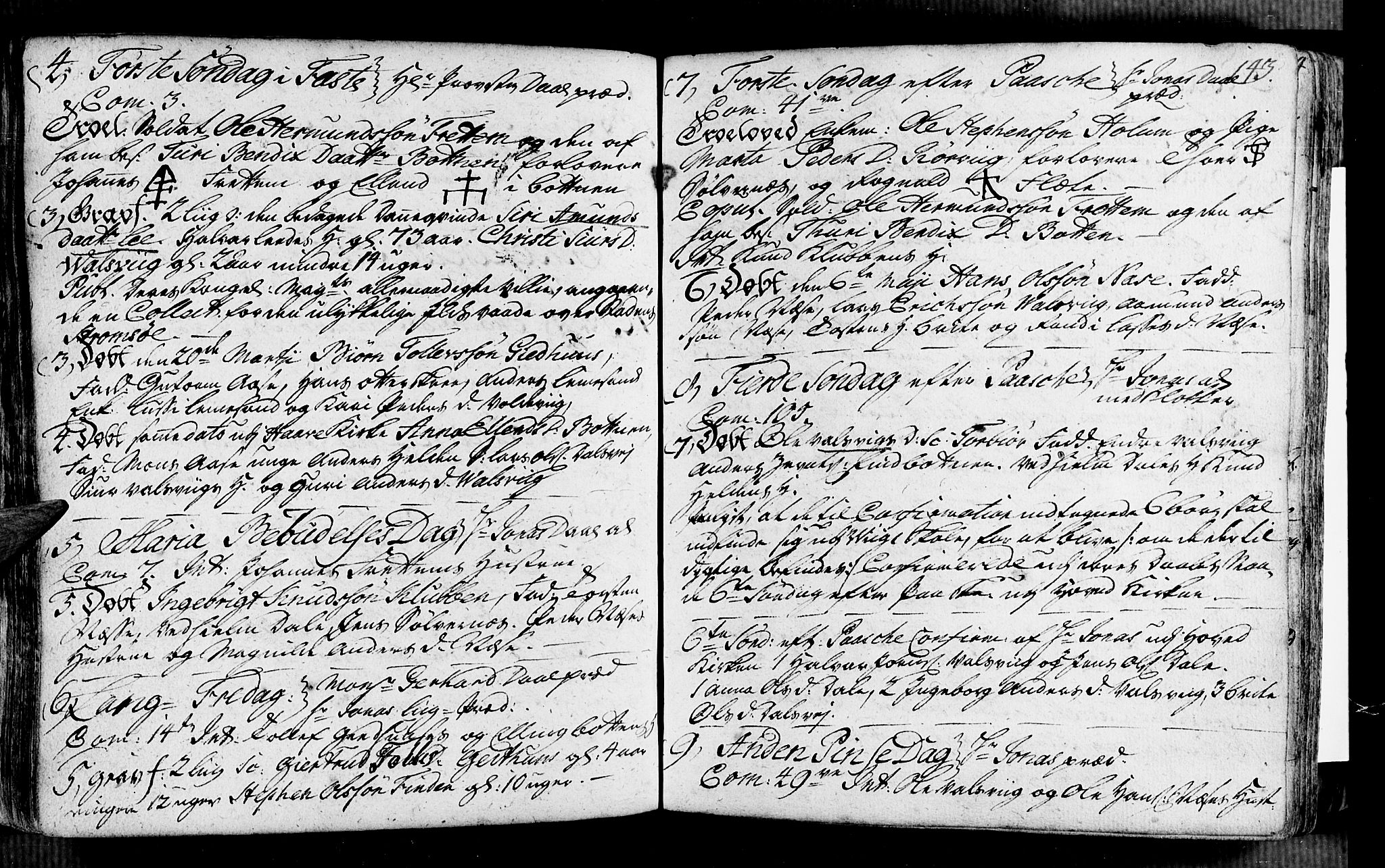 Vik sokneprestembete, AV/SAB-A-81501/H/Haa/Haaa/L0002: Parish register (official) no. A 2 / 2, 1740-1756, p. 143