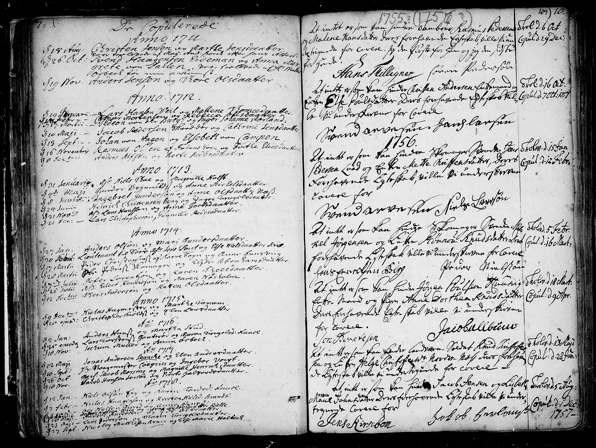 Tønsberg kirkebøker, SAKO/A-330/F/Fa/L0001: Parish register (official) no. I 1, 1688-1760, p. 108-109