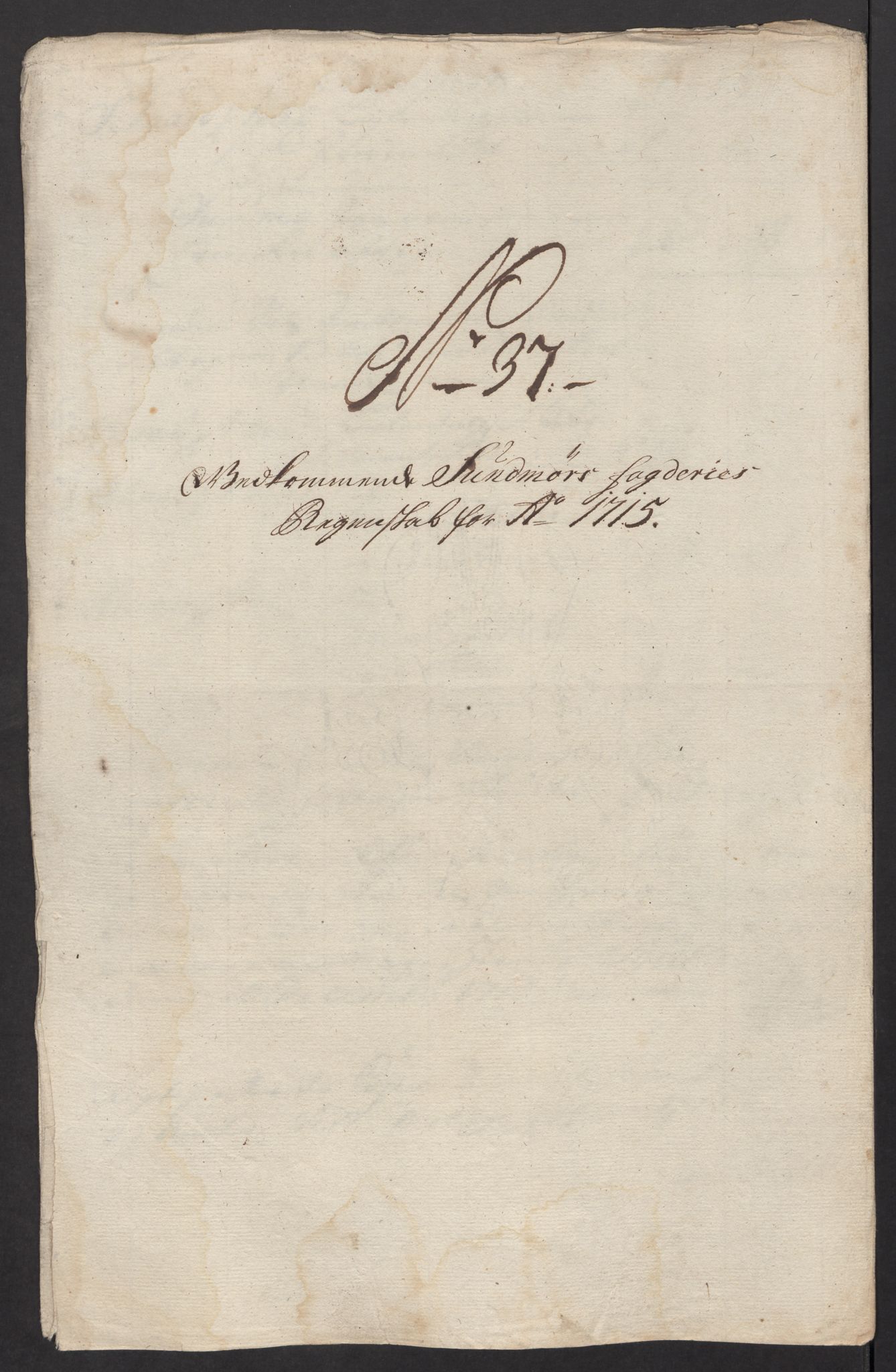 Rentekammeret inntil 1814, Reviderte regnskaper, Fogderegnskap, AV/RA-EA-4092/R54/L3567: Fogderegnskap Sunnmøre, 1715, p. 242