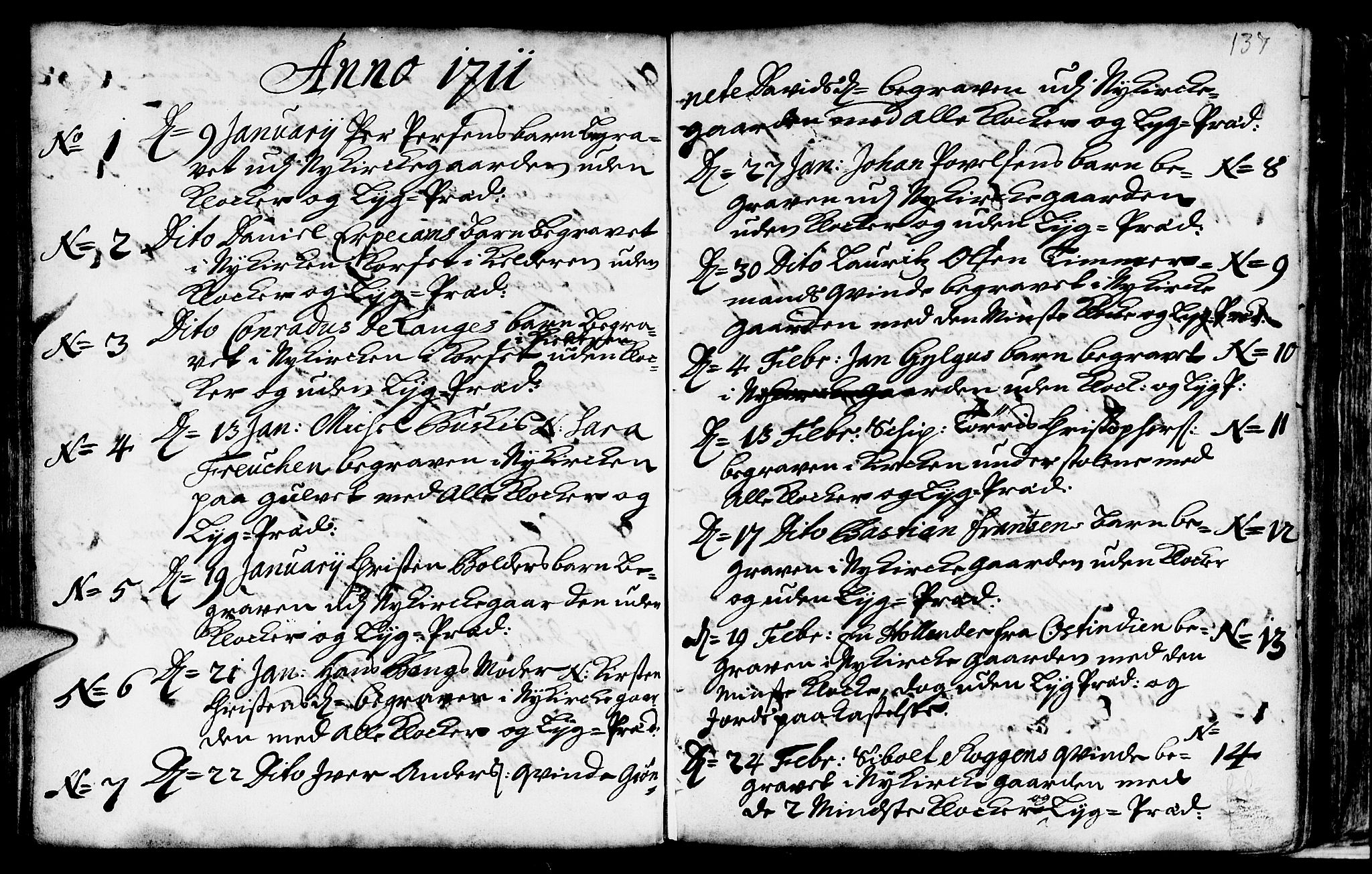 Nykirken Sokneprestembete, SAB/A-77101/H/Haa/L0009: Parish register (official) no. A 9, 1689-1759, p. 137