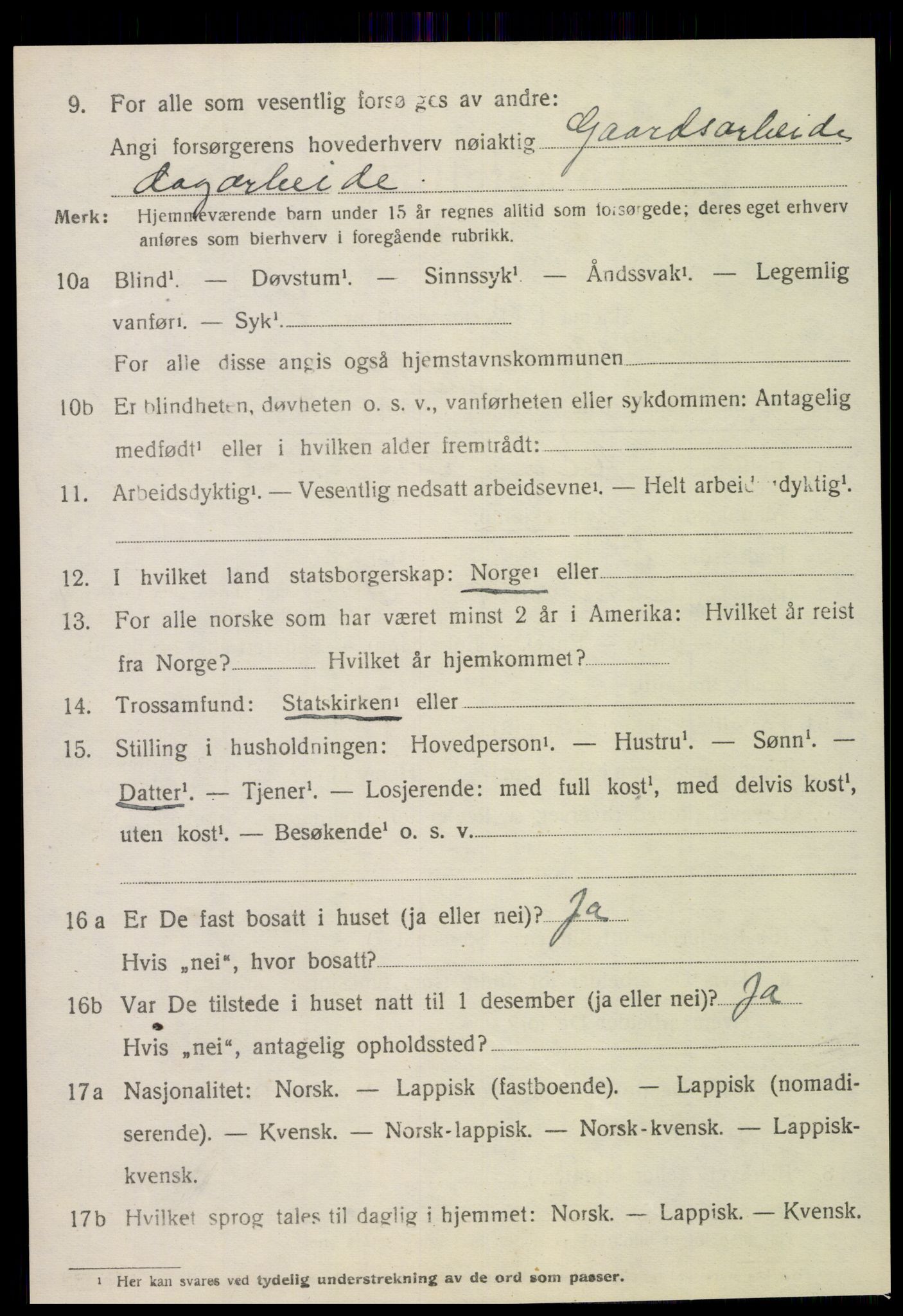 SAT, 1920 census for Leksvik, 1920, p. 6015