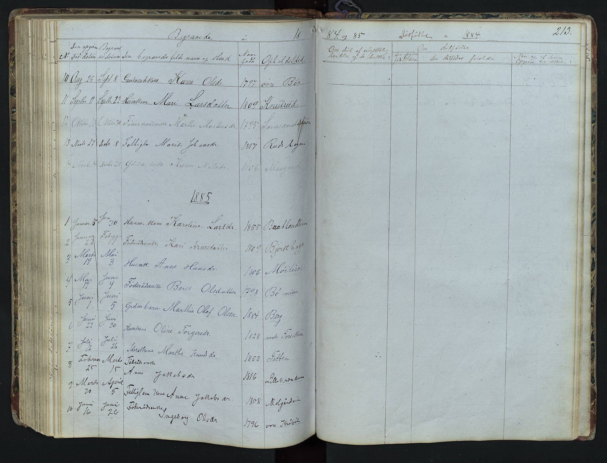 Vestre Gausdal prestekontor, SAH/PREST-094/H/Ha/Hab/L0001: Parish register (copy) no. 1, 1867-1895, p. 213