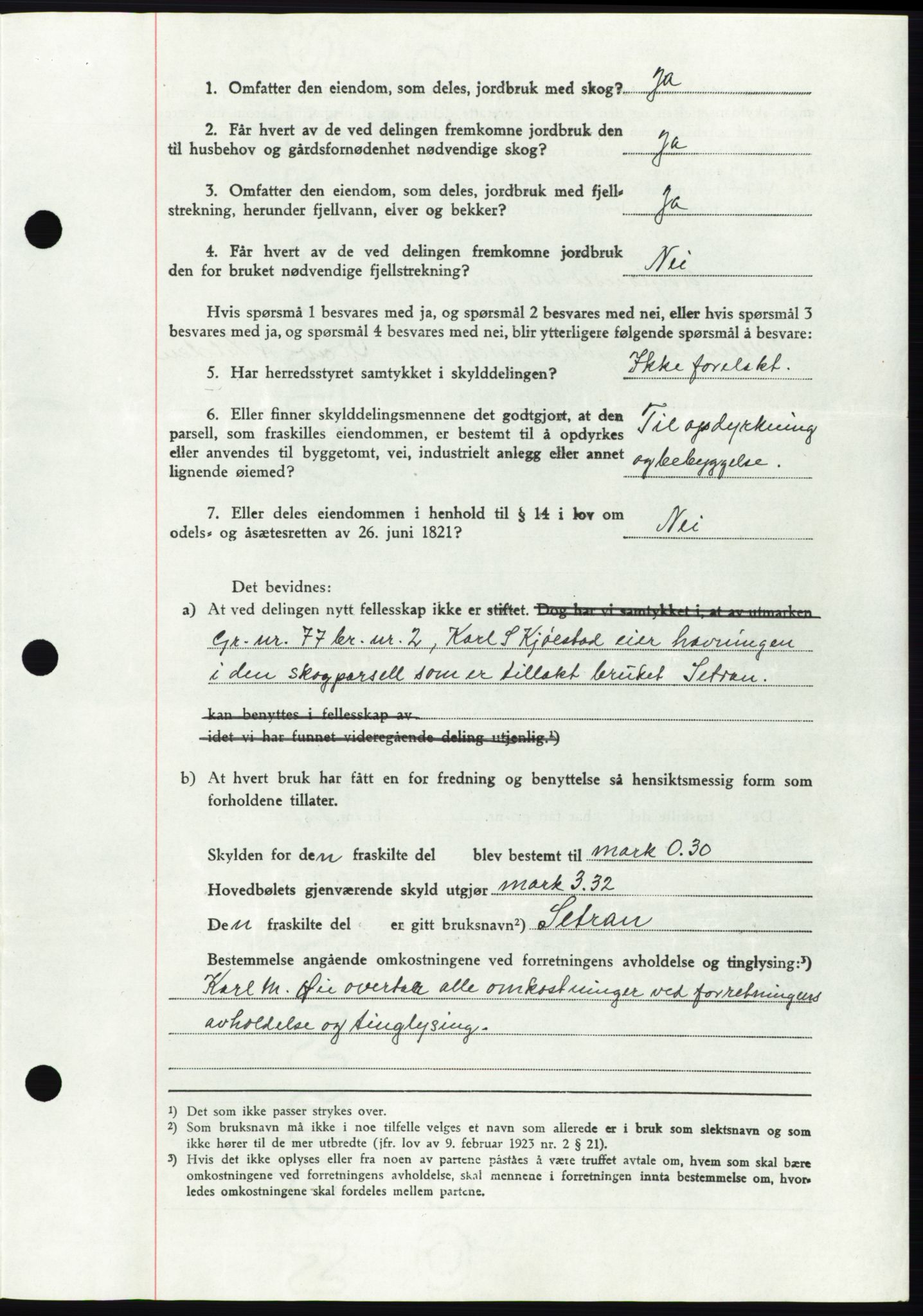 Namdal sorenskriveri, SAT/A-4133/1/2/2C: Mortgage book no. -, 1941-1942, Diary no: : 1804/1941