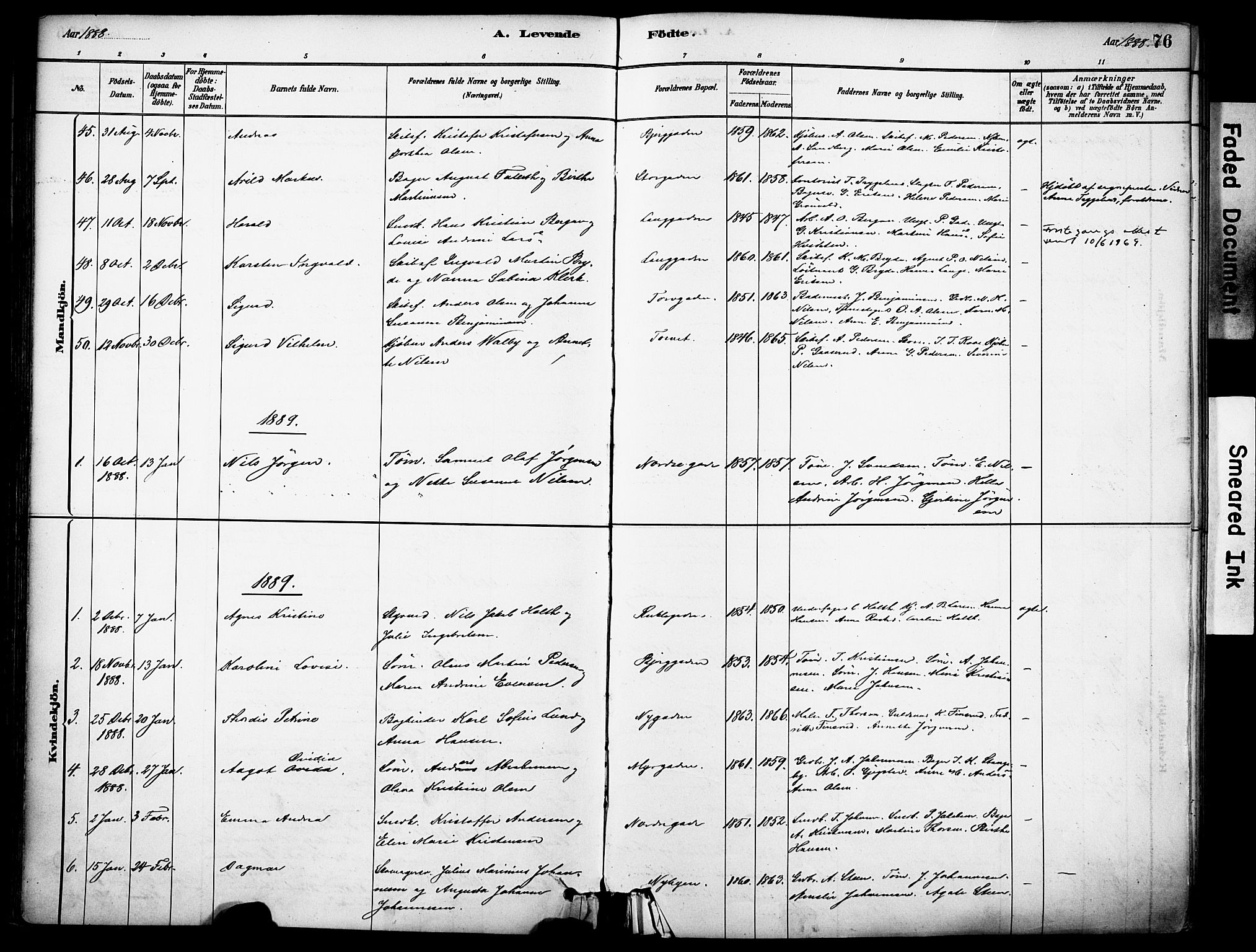 Sandefjord kirkebøker, SAKO/A-315/F/Fa/L0002: Parish register (official) no. 2, 1880-1894, p. 76