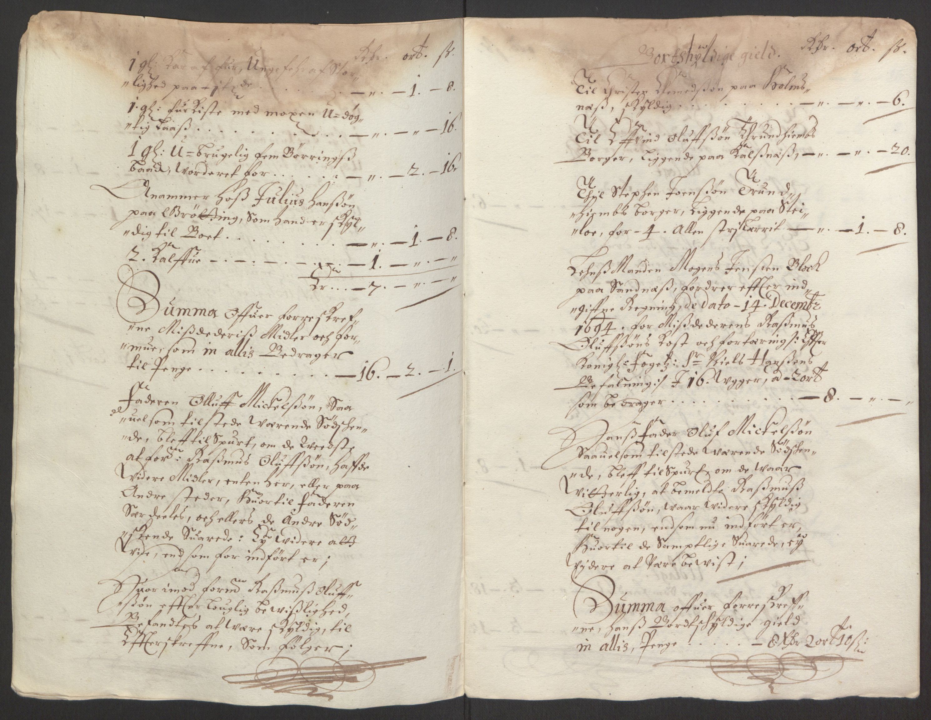 Rentekammeret inntil 1814, Reviderte regnskaper, Fogderegnskap, RA/EA-4092/R67/L4677: Fogderegnskap Vesterålen, Andenes og Lofoten, 1694-1695, p. 316