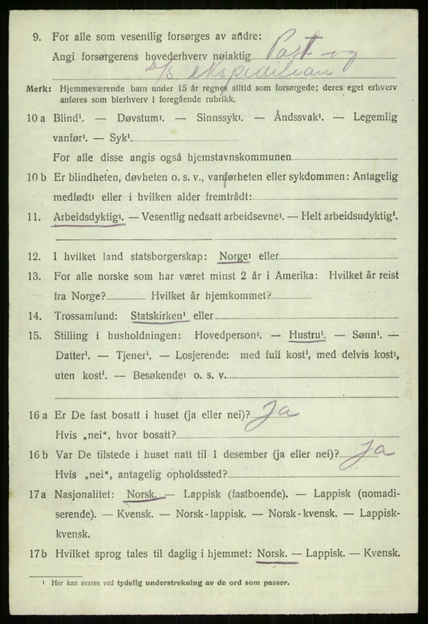 SATØ, 1920 census for Dyrøy, 1920, p. 2188