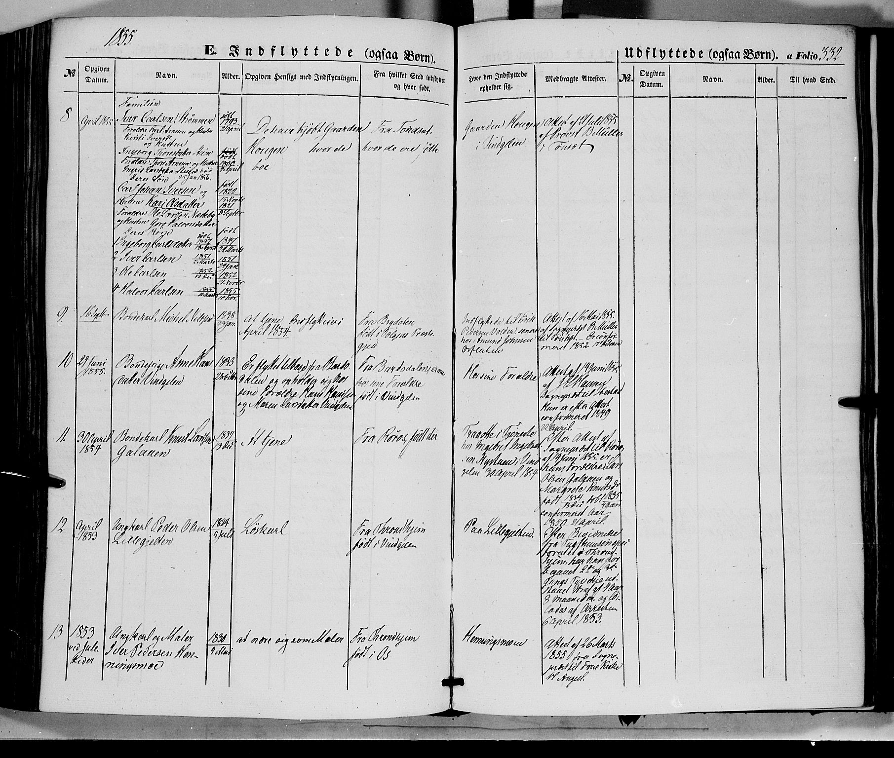 Tolga prestekontor, AV/SAH-PREST-062/K/L0006: Parish register (official) no. 6, 1852-1876, p. 332