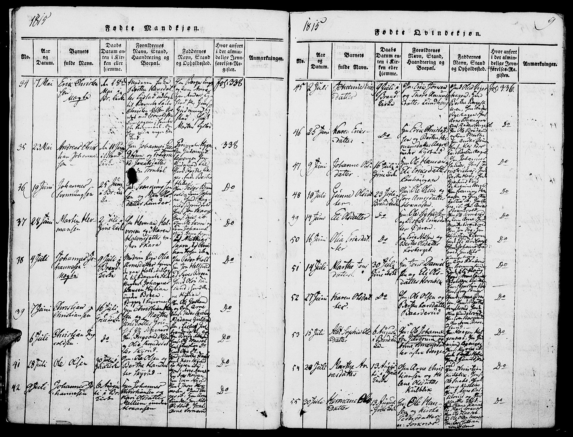 Grue prestekontor, AV/SAH-PREST-036/H/Ha/Haa/L0006: Parish register (official) no. 6, 1814-1830, p. 9