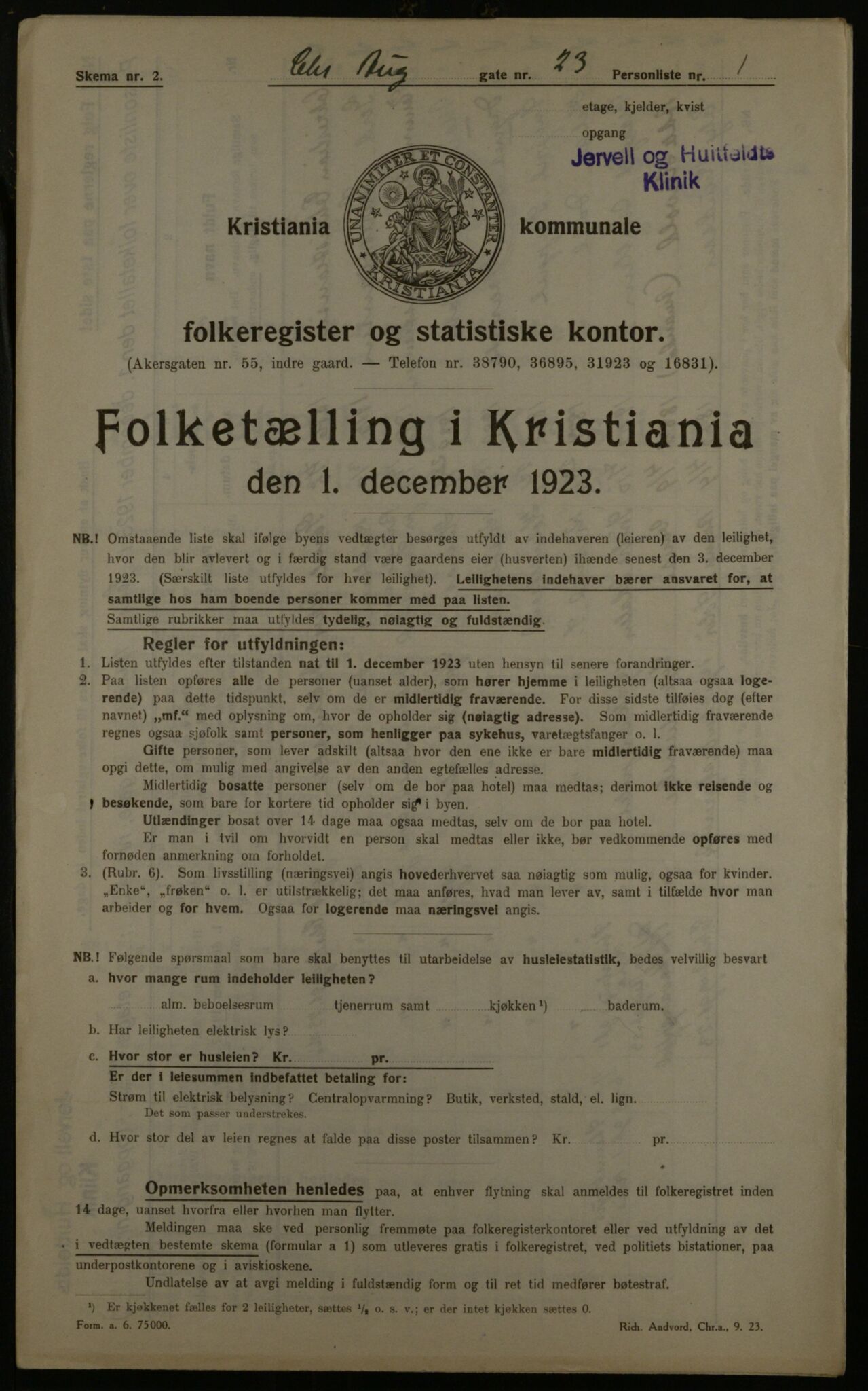 OBA, Municipal Census 1923 for Kristiania, 1923, p. 60735