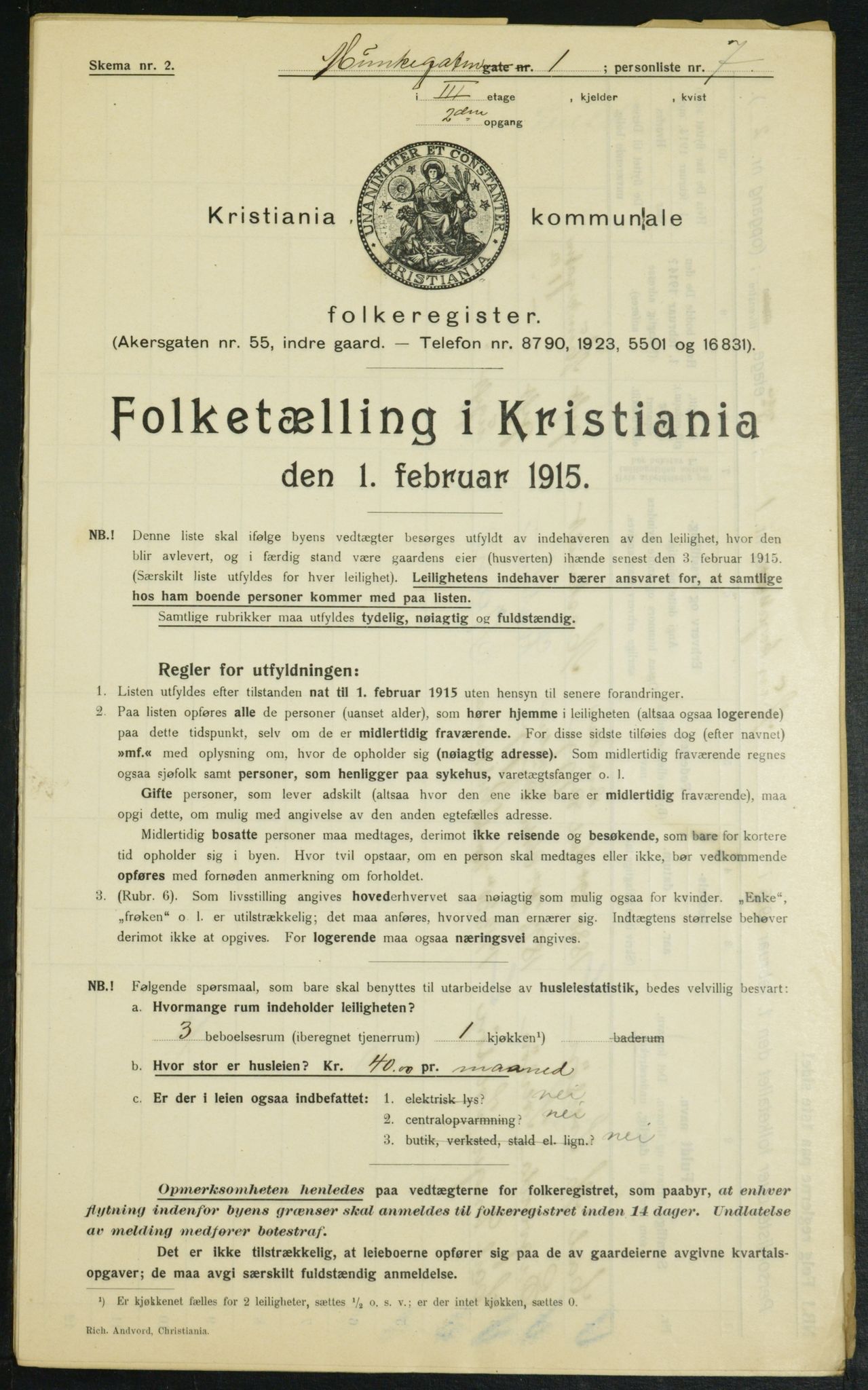 OBA, Municipal Census 1915 for Kristiania, 1915, p. 67385