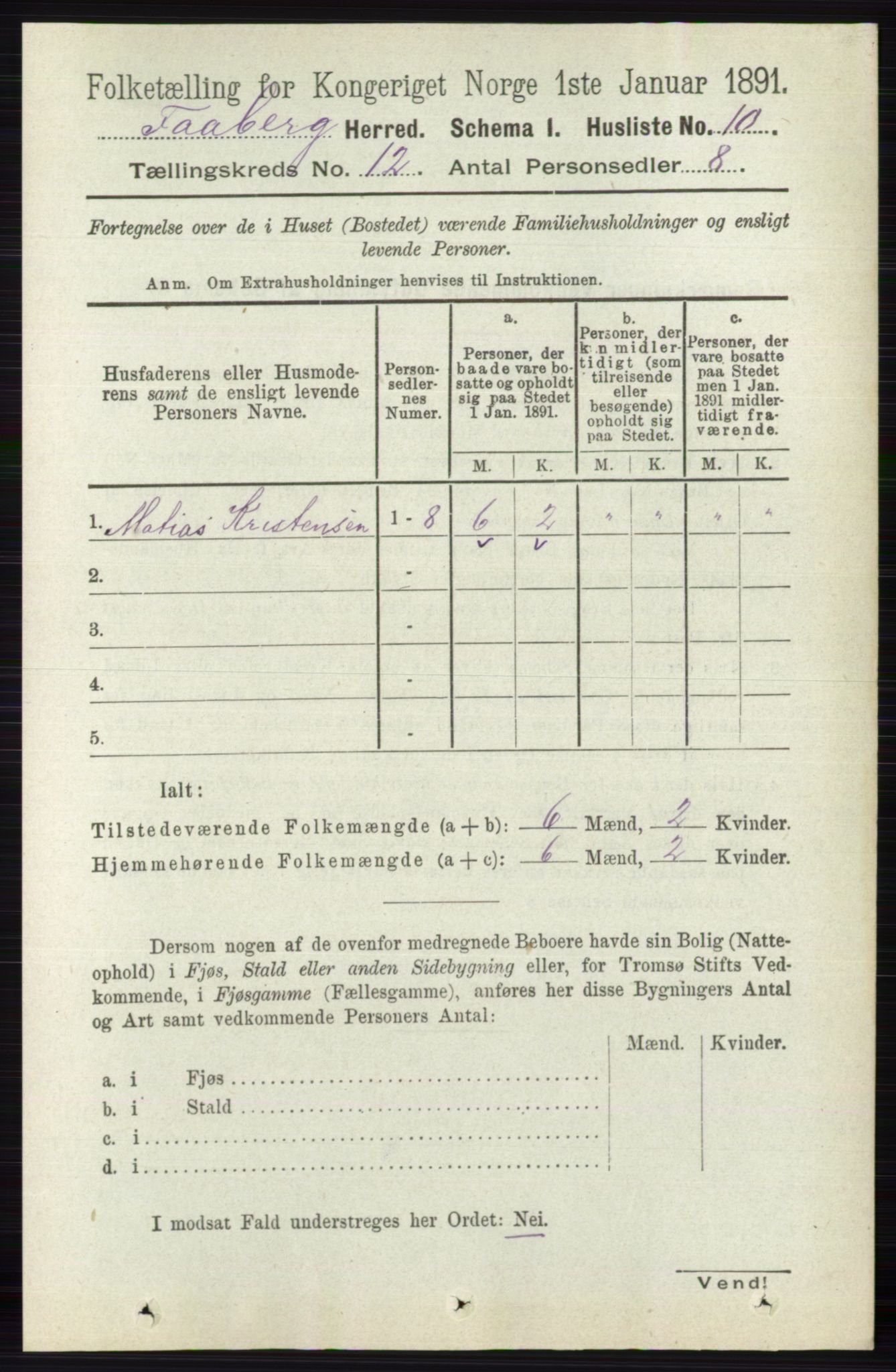 RA, 1891 census for 0524 Fåberg, 1891, p. 4702