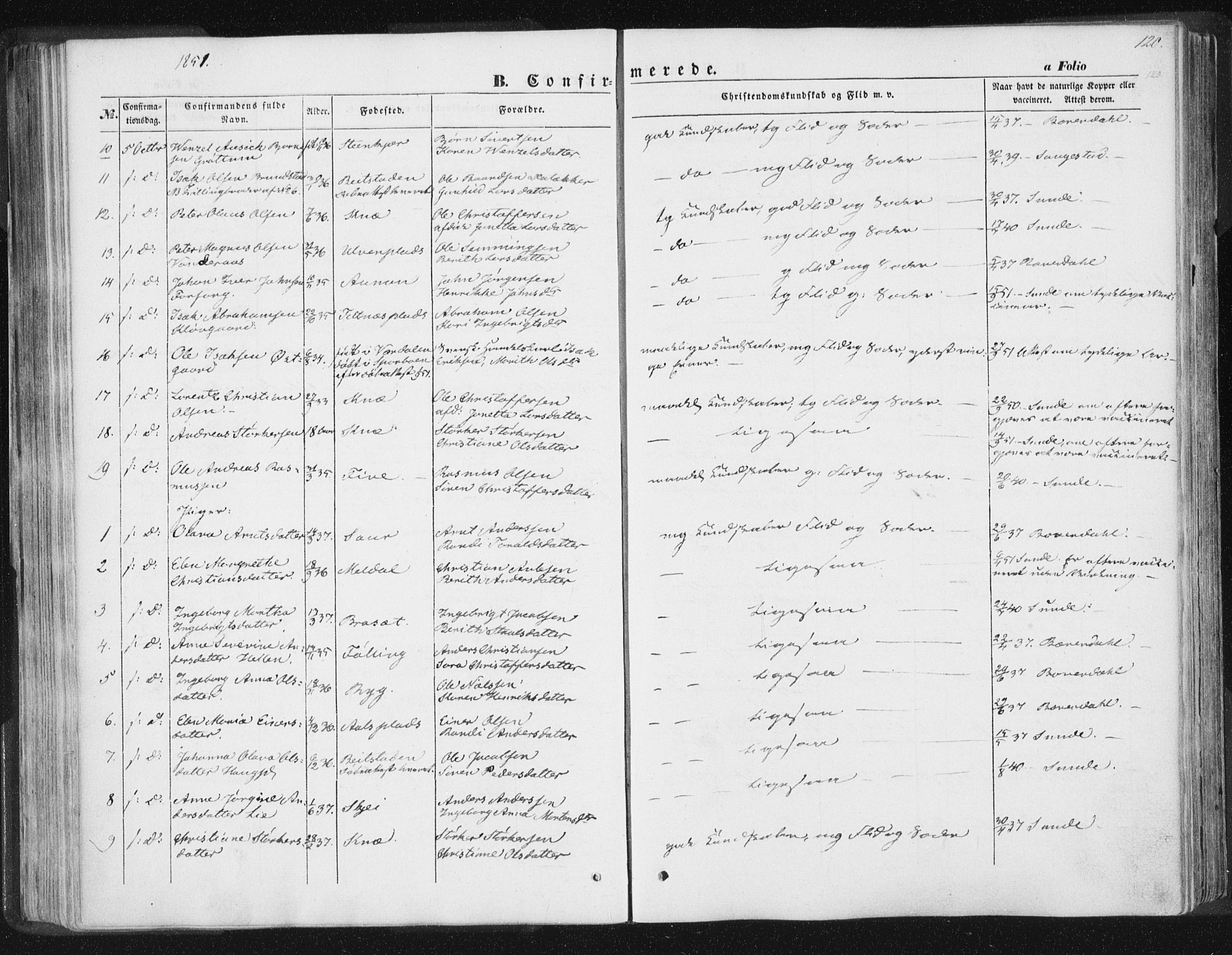 Ministerialprotokoller, klokkerbøker og fødselsregistre - Nord-Trøndelag, SAT/A-1458/746/L0446: Parish register (official) no. 746A05, 1846-1859, p. 120