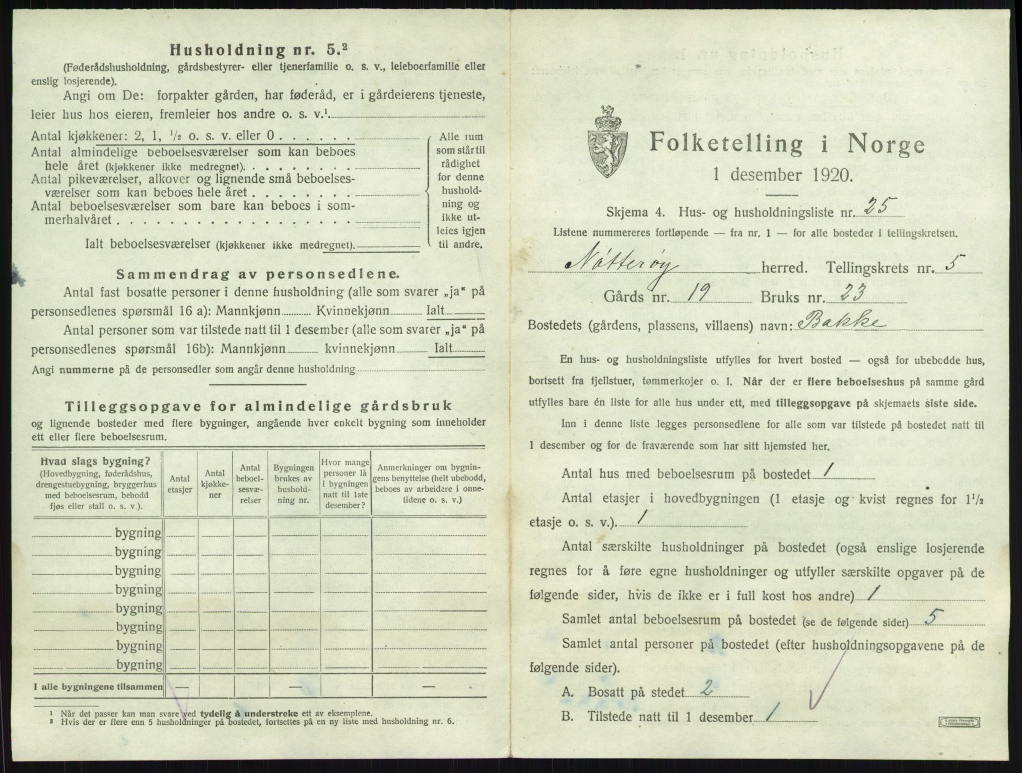 SAKO, 1920 census for Nøtterøy, 1920, p. 920