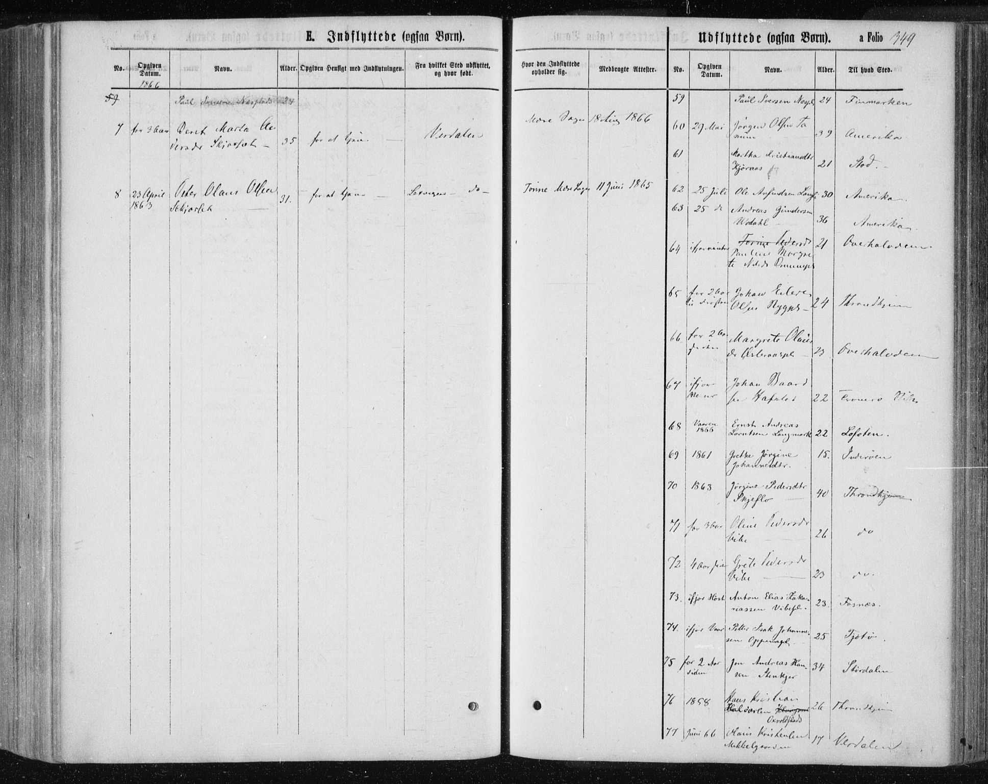 Ministerialprotokoller, klokkerbøker og fødselsregistre - Nord-Trøndelag, AV/SAT-A-1458/735/L0345: Parish register (official) no. 735A08 /1, 1863-1872, p. 349