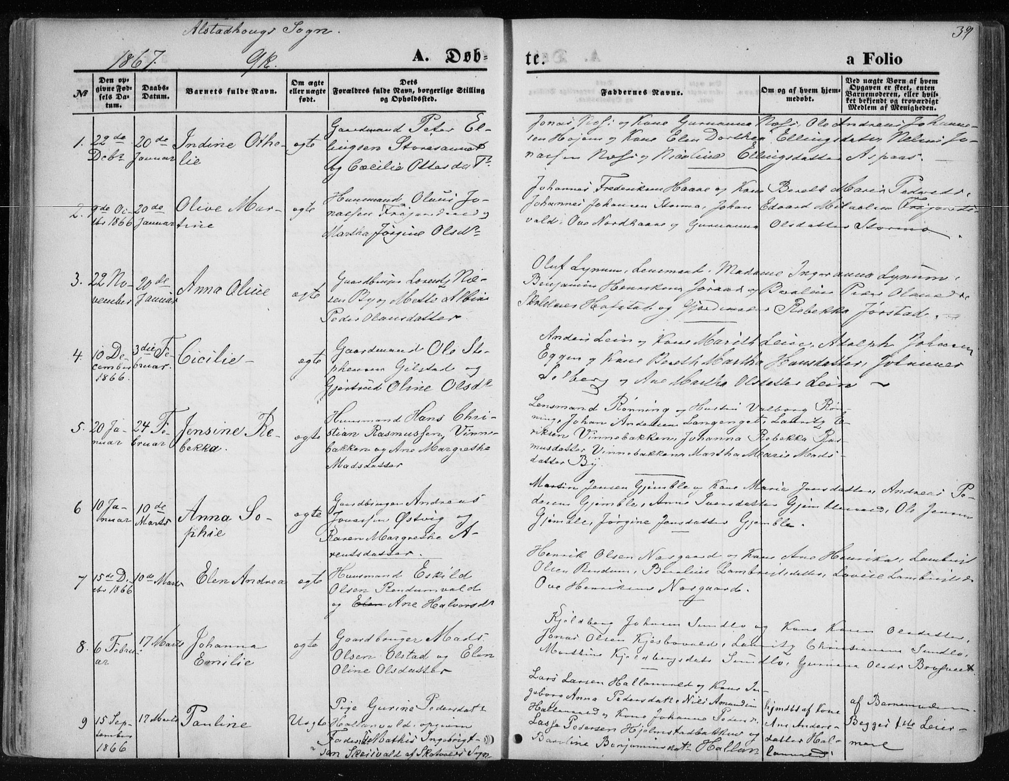 Ministerialprotokoller, klokkerbøker og fødselsregistre - Nord-Trøndelag, SAT/A-1458/717/L0157: Parish register (official) no. 717A08 /1, 1863-1877, p. 39