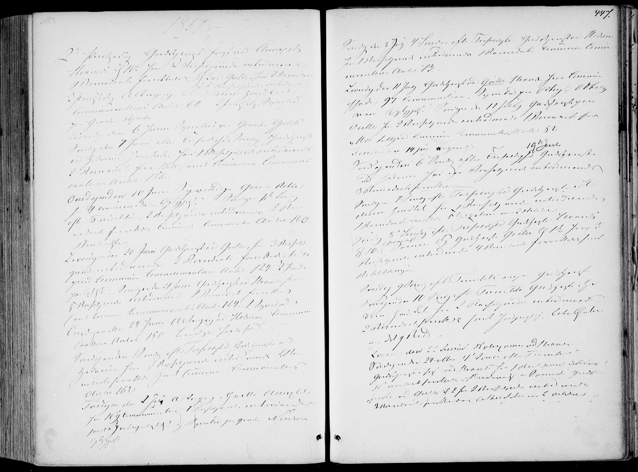 Hedrum kirkebøker, AV/SAKO-A-344/F/Fa/L0007: Parish register (official) no. I 7, 1857-1868, p. 447