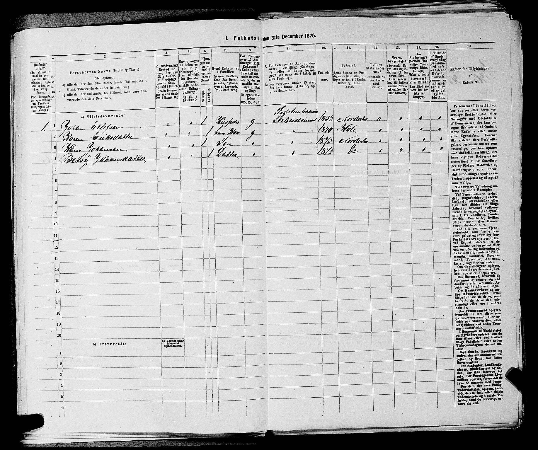 SAKO, 1875 census for 0613L Norderhov/Norderhov, Haug og Lunder, 1875, p. 104