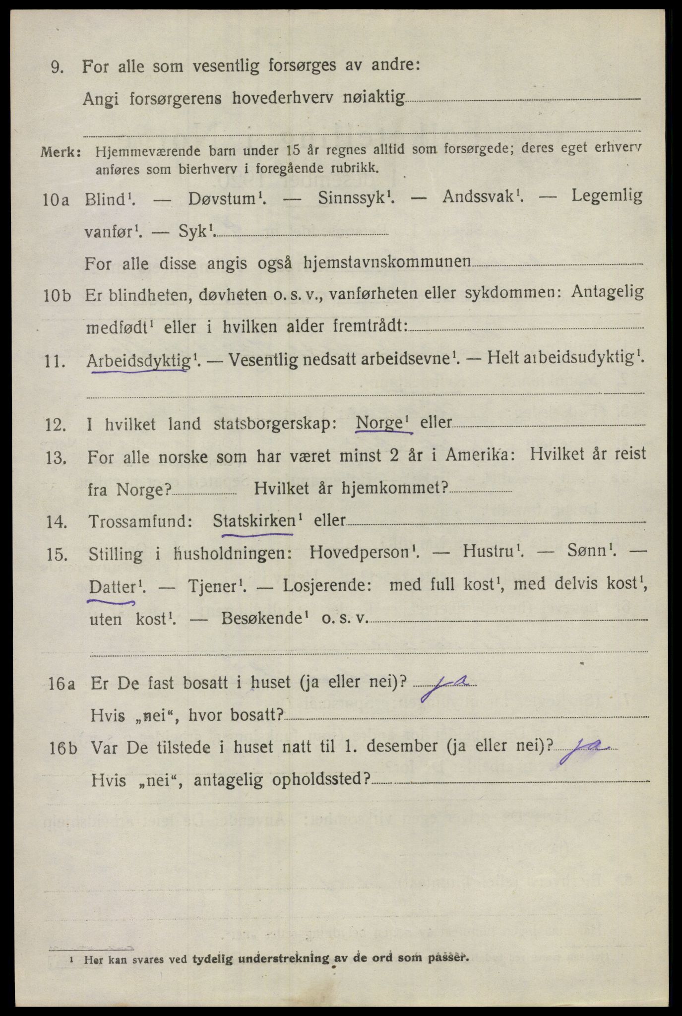 SAO, 1920 census for Nes, 1920, p. 7107
