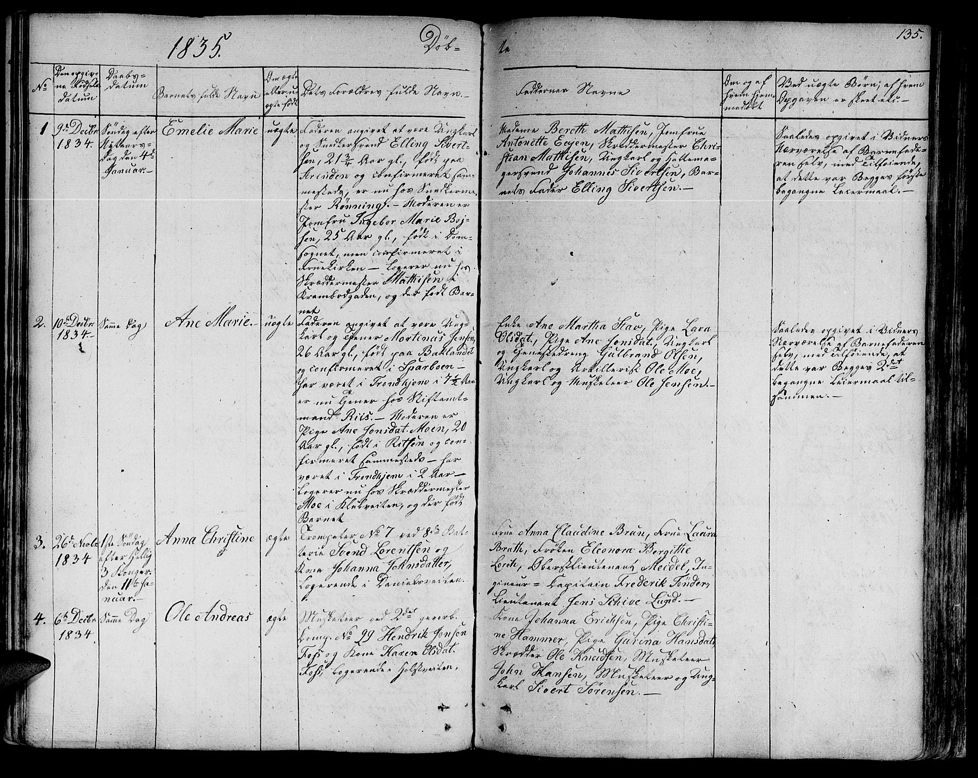 Ministerialprotokoller, klokkerbøker og fødselsregistre - Sør-Trøndelag, SAT/A-1456/602/L0108: Parish register (official) no. 602A06, 1821-1839, p. 135