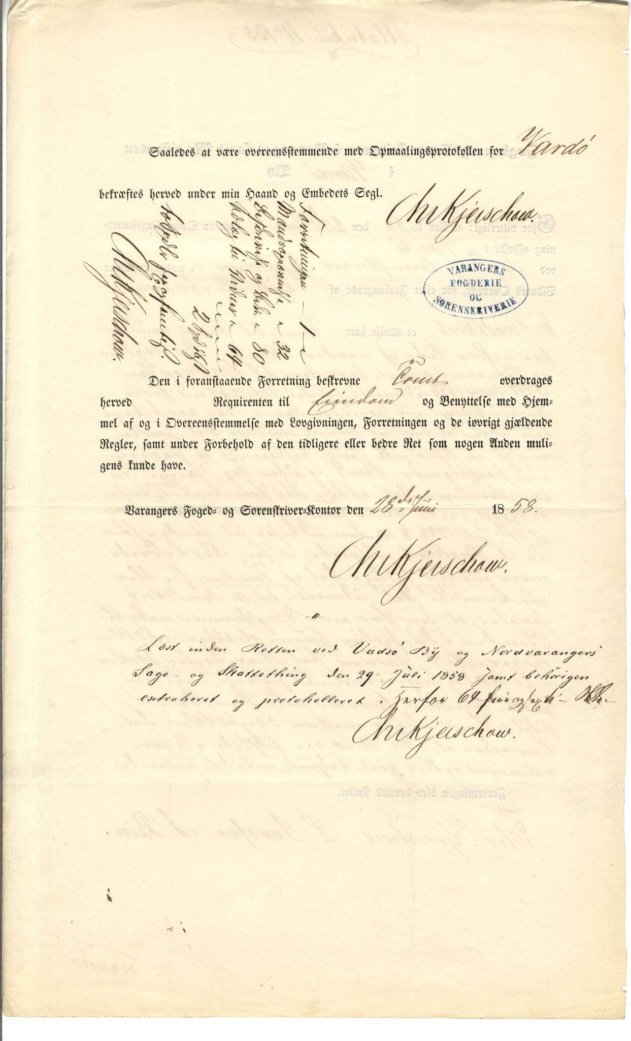 Brodtkorb handel A/S, VAMU/A-0001/Q/Qb/L0001: Skjøter og grunnbrev i Vardø by, 1822-1943, p. 138