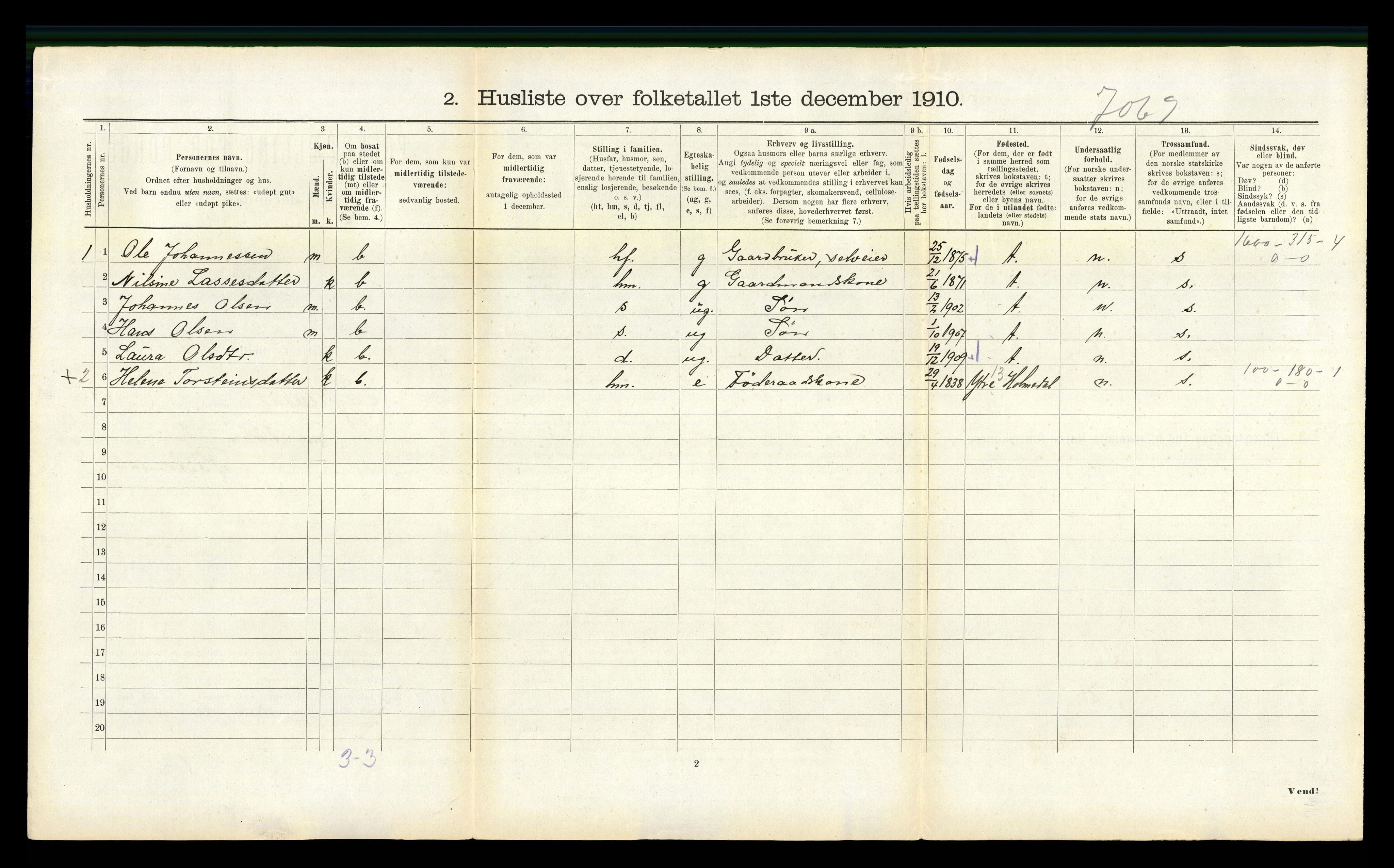 RA, 1910 census for Hyllestad, 1910, p. 176
