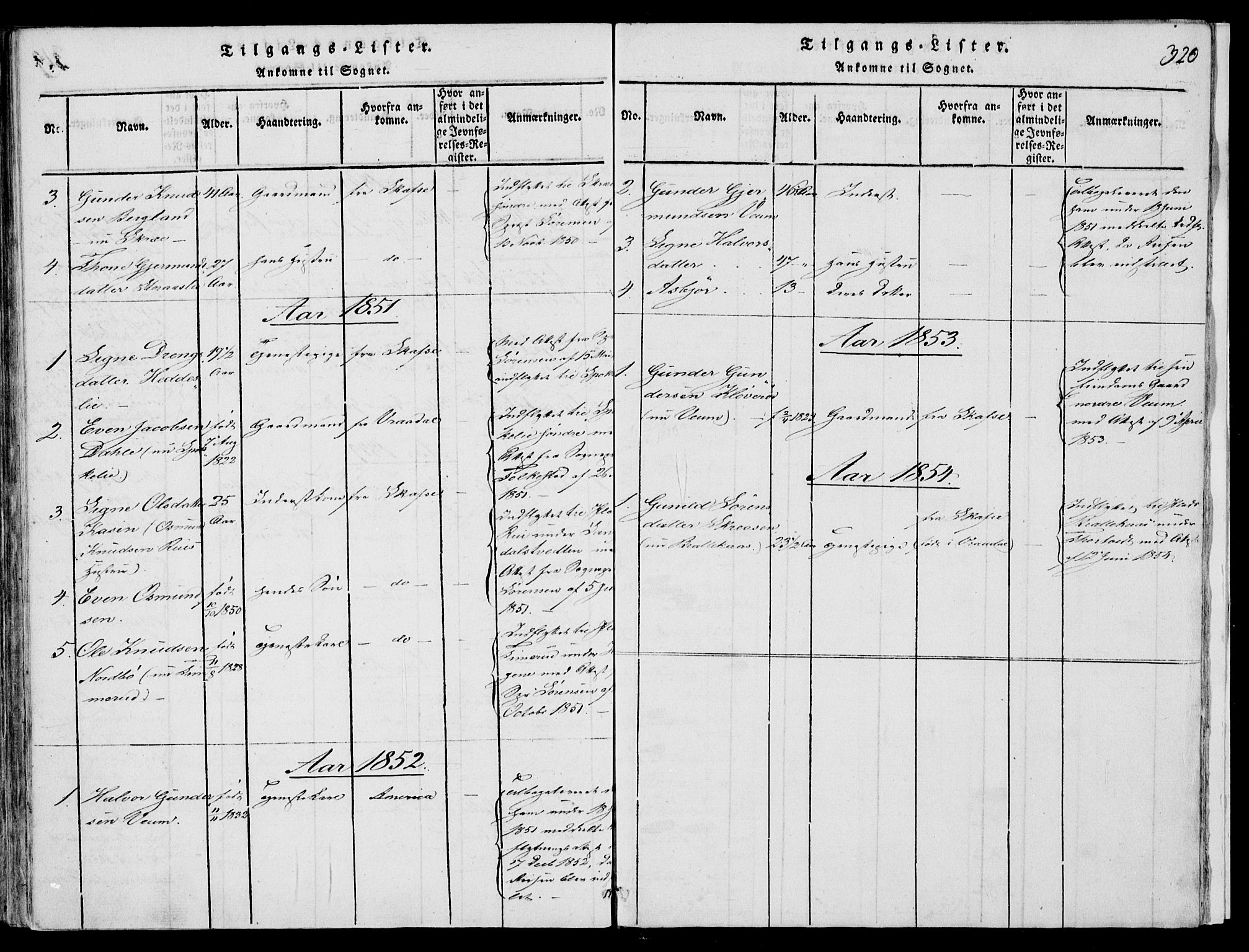 Fyresdal kirkebøker, AV/SAKO-A-263/F/Fb/L0001: Parish register (official) no. II 1, 1815-1854, p. 320