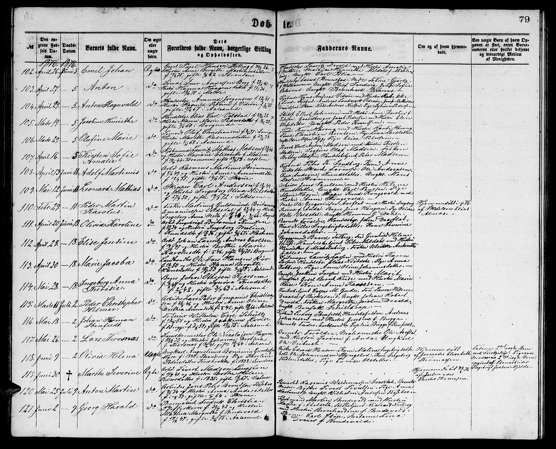 Ministerialprotokoller, klokkerbøker og fødselsregistre - Møre og Romsdal, AV/SAT-A-1454/529/L0465: Parish register (copy) no. 529C02, 1868-1877, p. 79