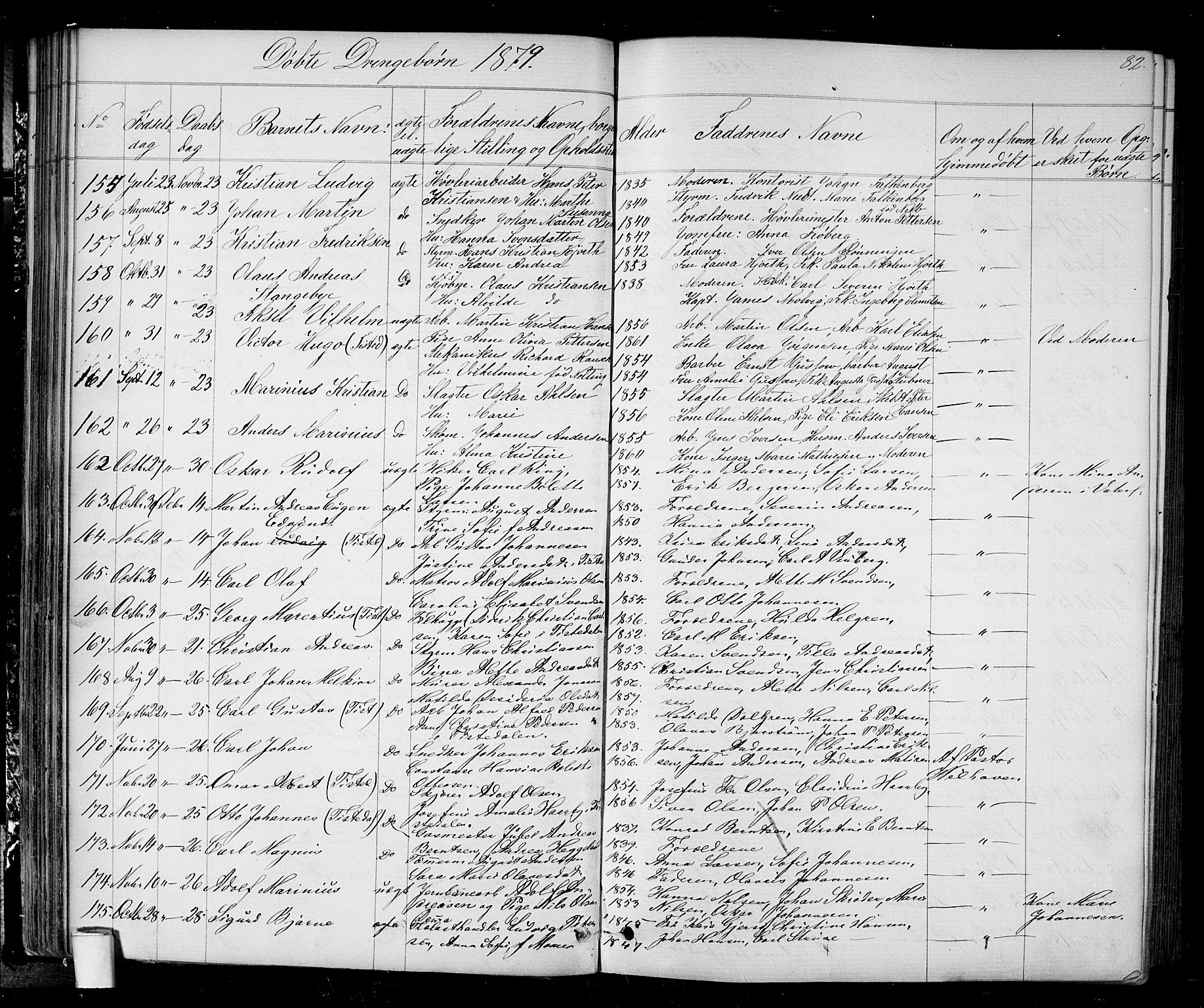 Halden prestekontor Kirkebøker, SAO/A-10909/G/Ga/L0006: Parish register (copy) no. 6, 1869-1884, p. 82