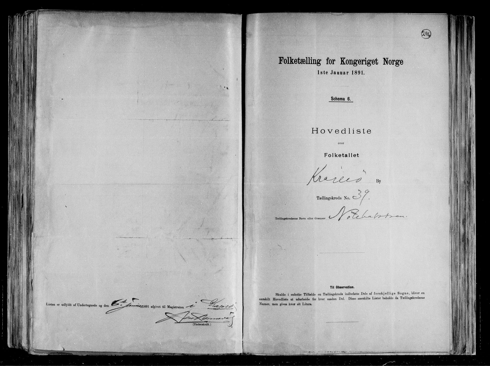 RA, 1891 census for 0801 Kragerø, 1891, p. 81